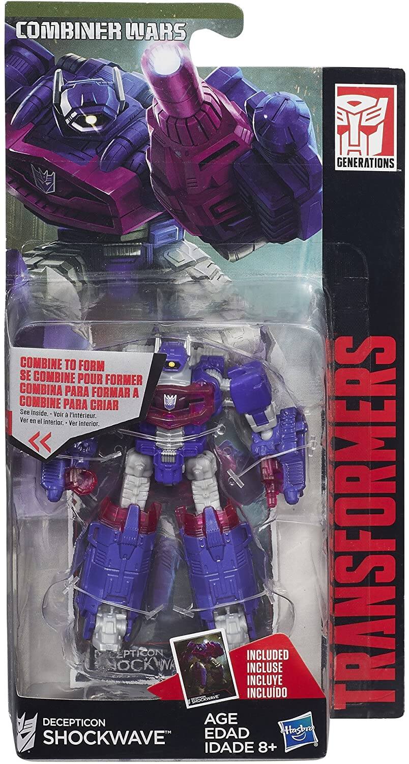 COMBINER WARS  
GENERATIONS  

COMBINE TO FORM  
SE COMBINE POUR FORMER  
COMBINA PARA FORMAR A  
COMBINE PARA CRIAR  

See inside.  
Voir à l'intérieur.  
Ver en el interior.  
Ver Interior.  

DECEPTICON  
SHOCKWAVE  

INCLUDED  
INCLUSE  
INCLUIDO  

AGE  
EDAD  
IDADE  
8+  

Hasbro