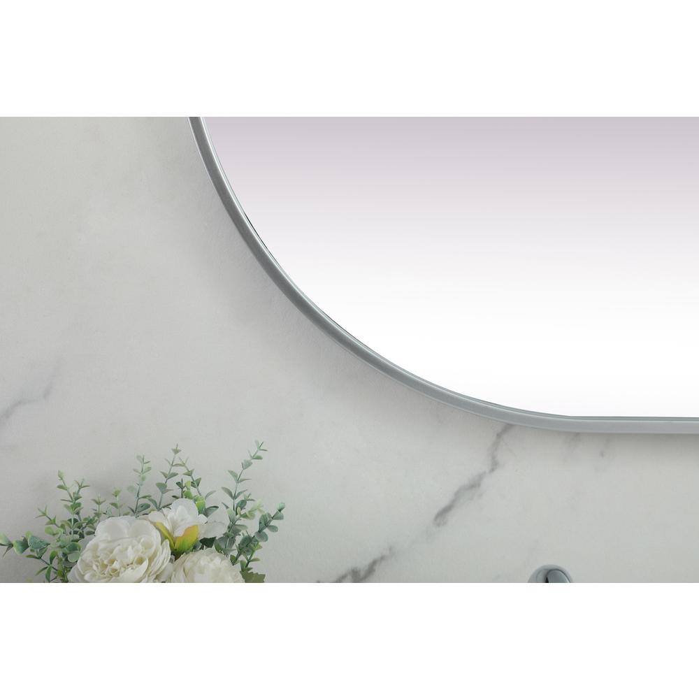 Alt View 3. Elegant Decor - Metal Frame Oval Mirror 24x60 Inch in Silver - Silver.