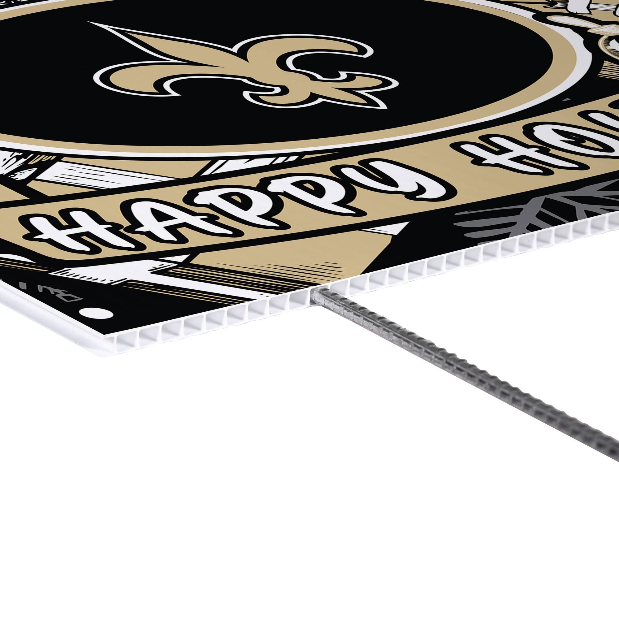 Alt View 2. Evergreen Enterprises - New Orleans Saints 24" x 18" Happy Holidays Christmas Outdoor Staked Yard Sign - Multicolor.