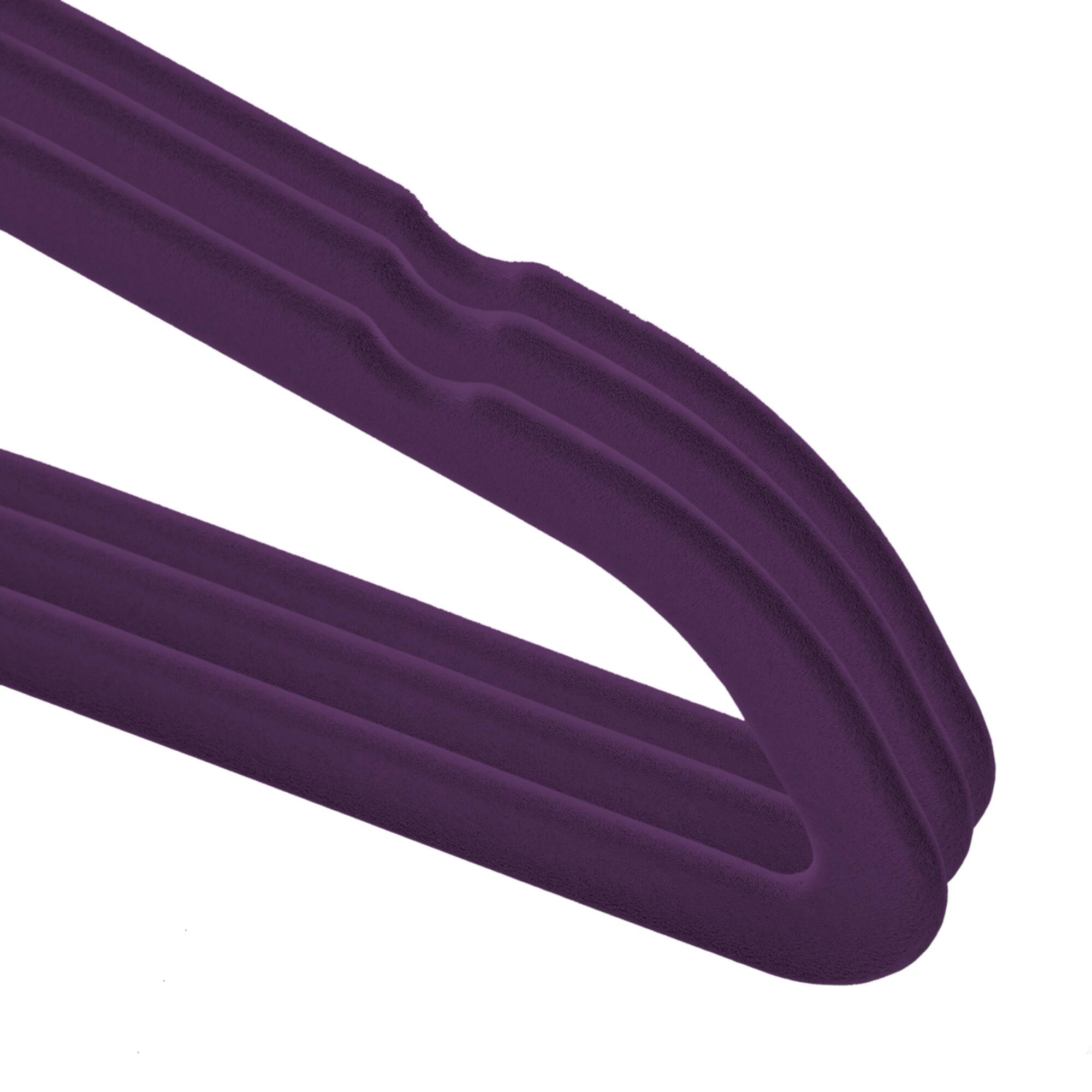 Alt View 2. Casafield - 100 Velvet 11-in Baby Hangers - Purple.