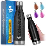 Zulay Kitchen - 17oz Stainless Steel Water Bottle - Double Wall Insulated Metal Water Bottle For Hot & Cold Drinks - Midnight Black