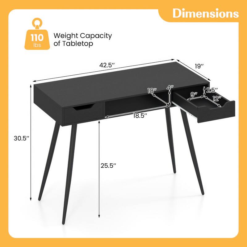 Dimensions

Weight Capacity of Tabletop: 110 lbs

42.5" x 19" x 18" x 4" x 9" x 2.5" x 12" x 18.5" x 30.5" x 25.5"