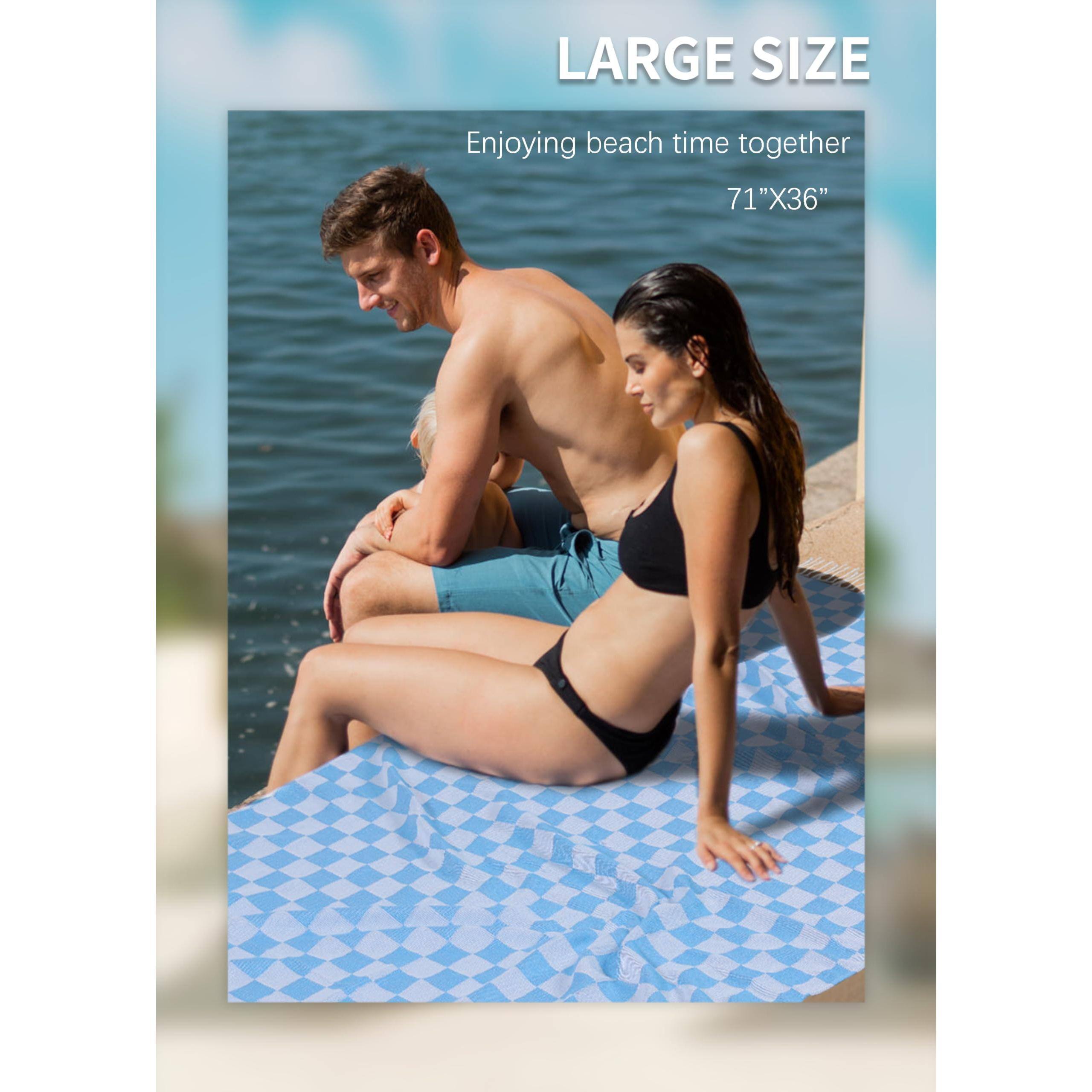 LARGE SIZE  
Enjoying beach time together  
71"X36"