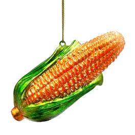 OrnamentallyYou - Charming Corn Glass Christmas Ornament Farmer Style Tree Decor - Multi-colored