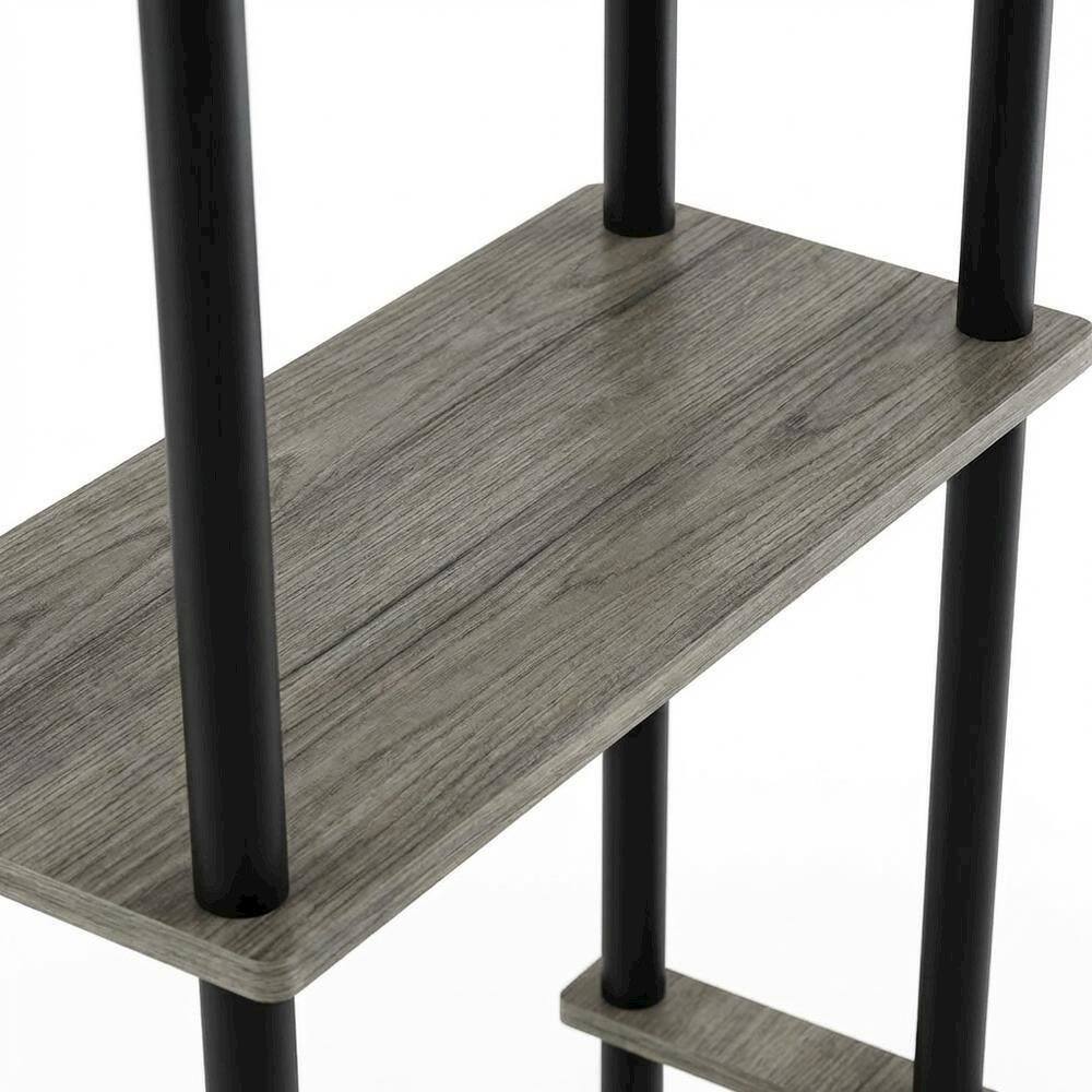 Alt View 1. FurniFact - Toilet Space Saver with 3 Shelves in Grey and Black for Bathroom Organization - French Oak Grey/Black.