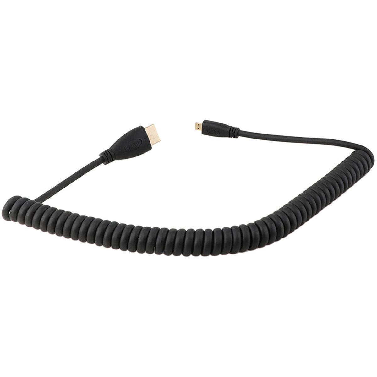 Alt View 1. CAMVATE - CAMVATE Micro HDMI Male to Full HDMI Male Coiled Cable, 12" to 79".