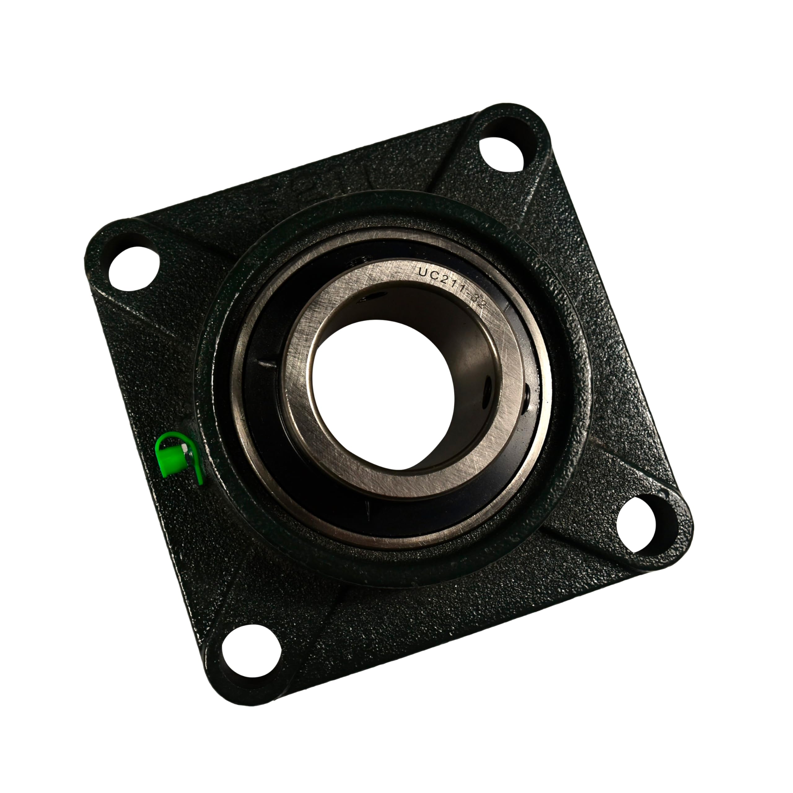 Left. HQRP - UCF211-32 Pillow Block Bearing 2 Pack, 2 in Bore, 4 Bolt Flange, Self Aligning Cast Iron.