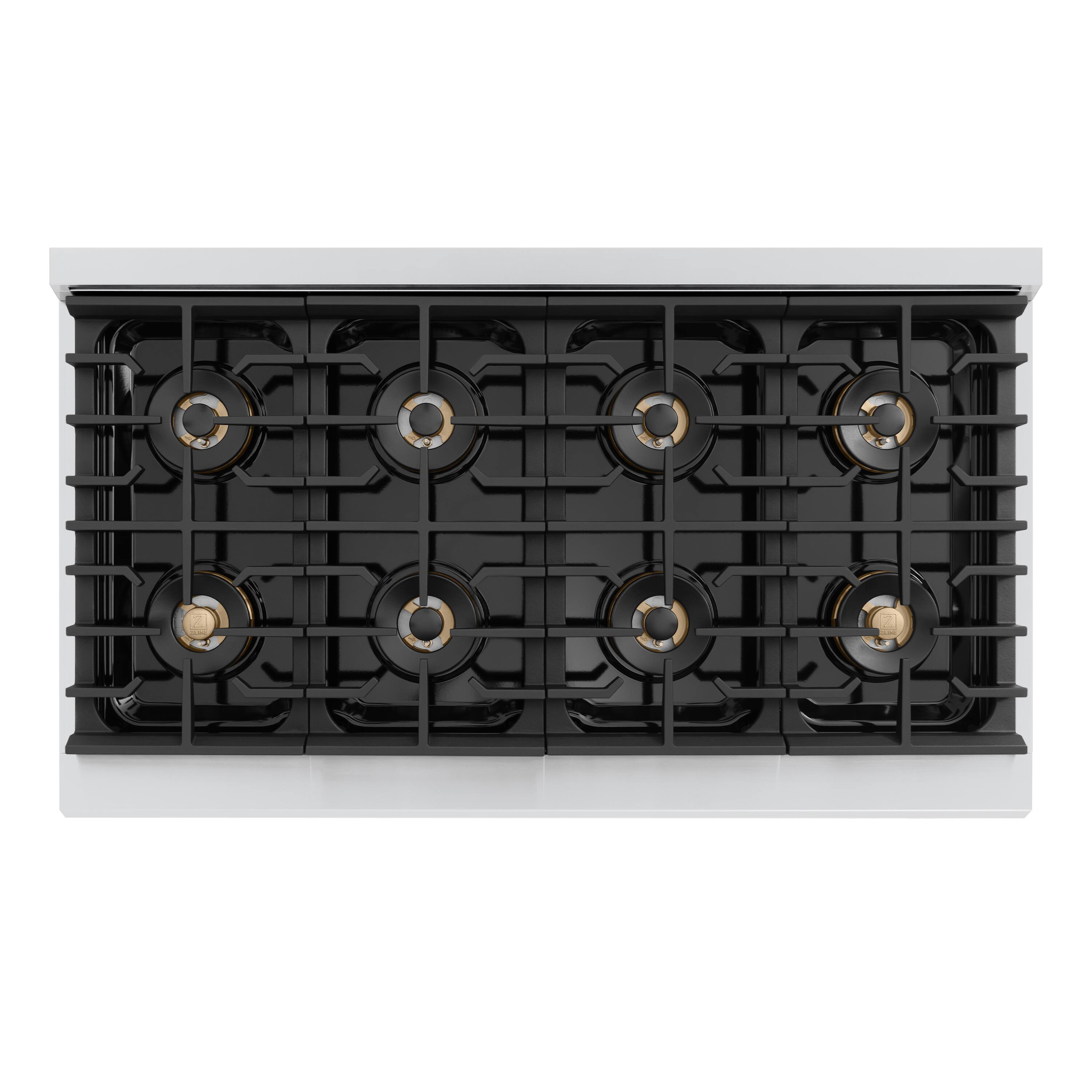Alt View 8. ZLINE - Autograph 48 in. 6.7 cu. ft. Double Oven Marino Freestanding DuoPro Gas Range with Convection Oven & Matte Black Accents - Stainless Steel.