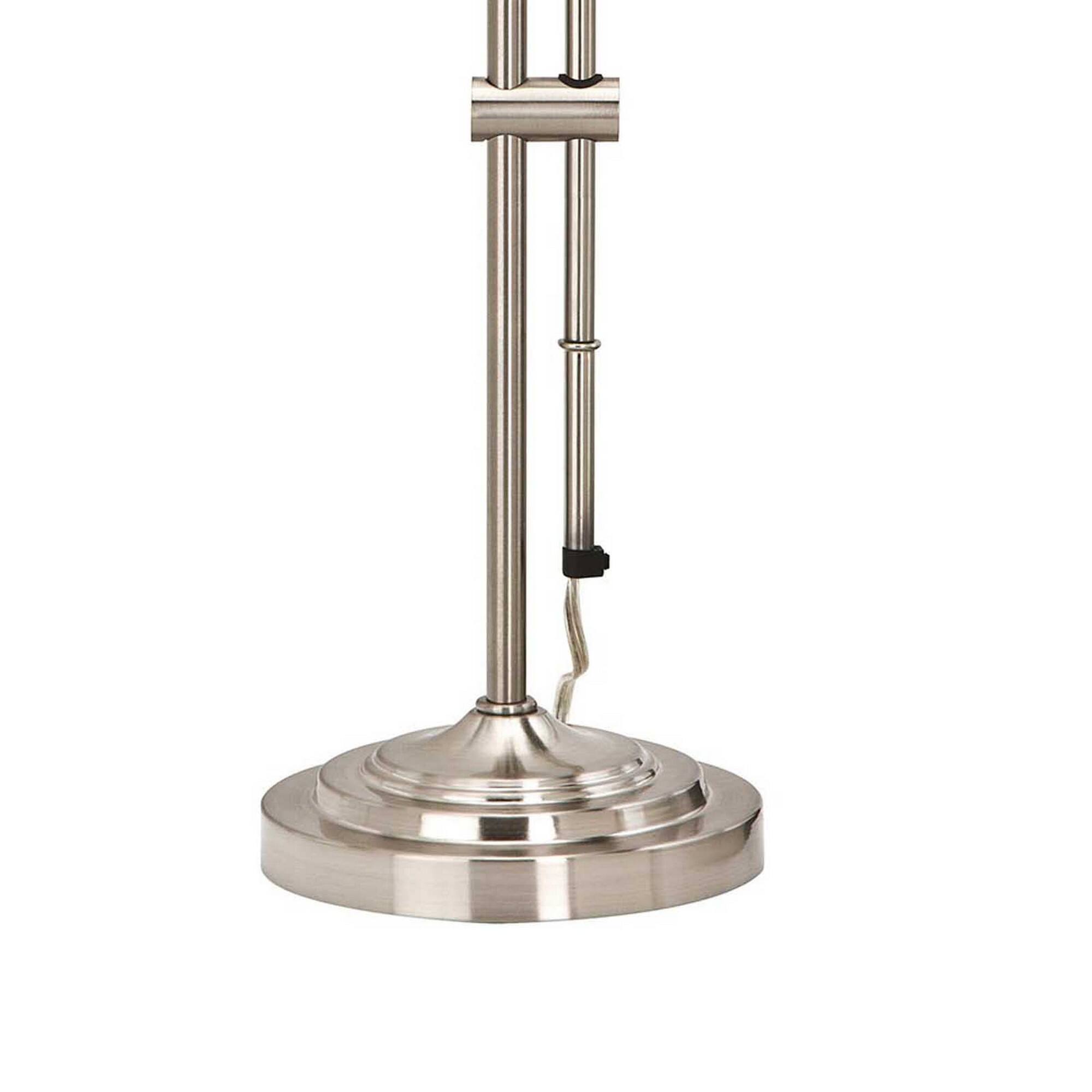 Back. Manhattan Lane - Metal Rectangular Desk Lamp with Adjustable Pole - Silver.