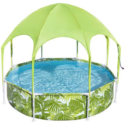 Front. Bestway - H2OGO!Splash-In-Shade Play Pool - 8' x 20" - 446 , UV Safe Shade Cover With Water Mister, Kids Pool.