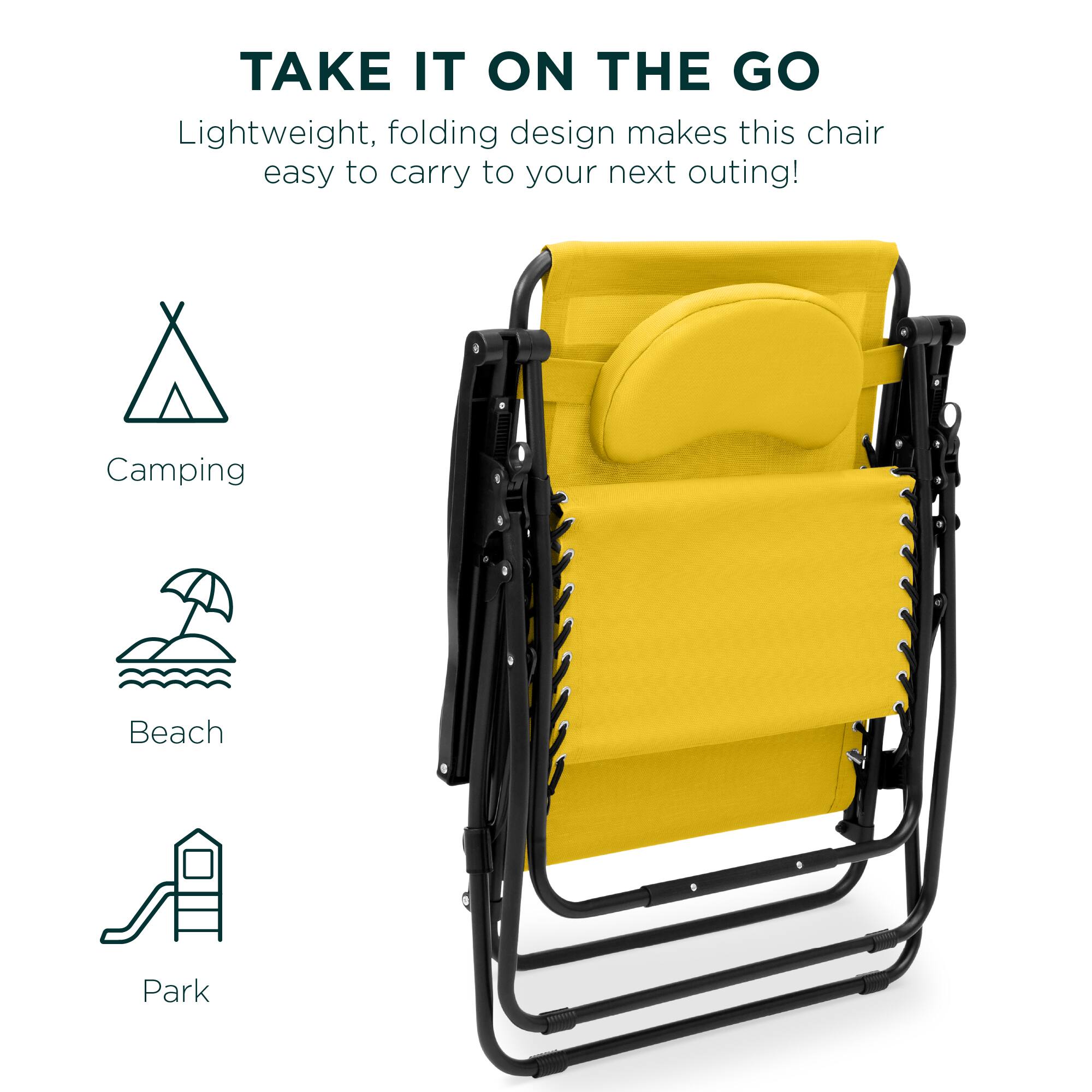 TAKE IT ON THE GO

Lightweight, folding design makes this chair easy to carry to your next outing!

Camping  
Beach  
Park