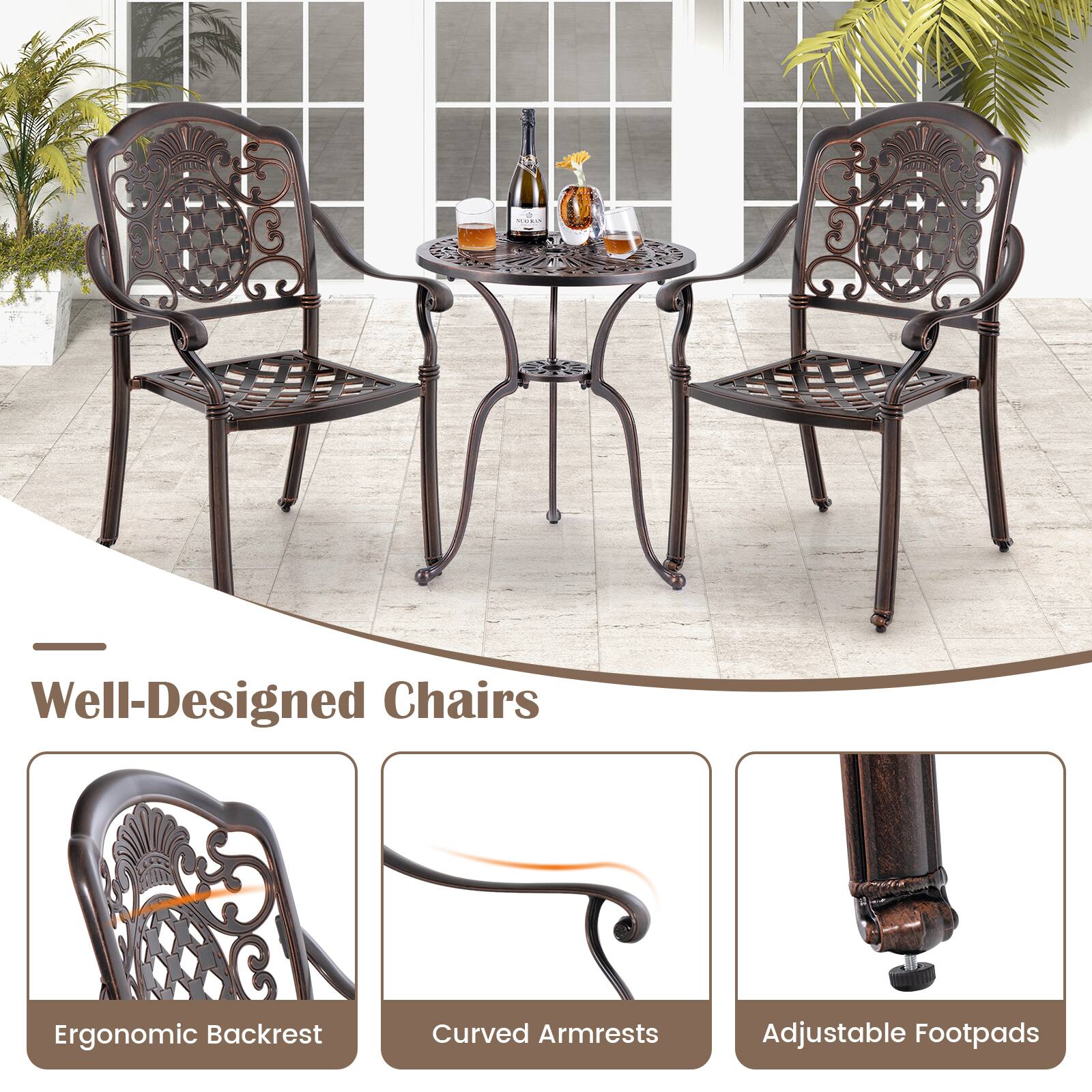 COA - Well-Designed Chairs  
Ergonomic Backrest  
Curved Armrests  
Adjustable Footpads  

Well-Designed Chairs  
Ergonomic Backrest  
Curved Armrests  
Adjustable Footpads