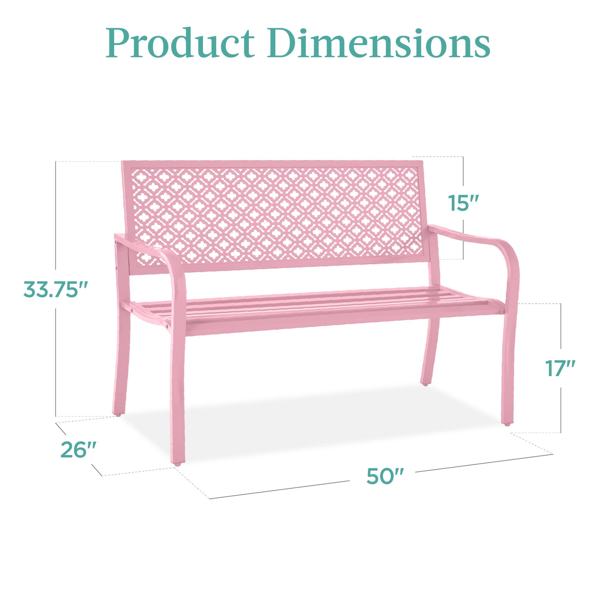 Product Dimensions

- Length: 50"
- Width: 33.75"
- Height: 26"
- Seat Height: 17"
- Back Height: 15"