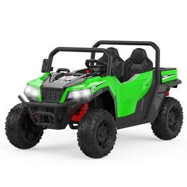 GARVEE - 24V Electric Ride-On Dump Truck, 2-Seater 4WD Remote Control, Dump Bed, Shovel, LED Lights, Bluetooth - Green