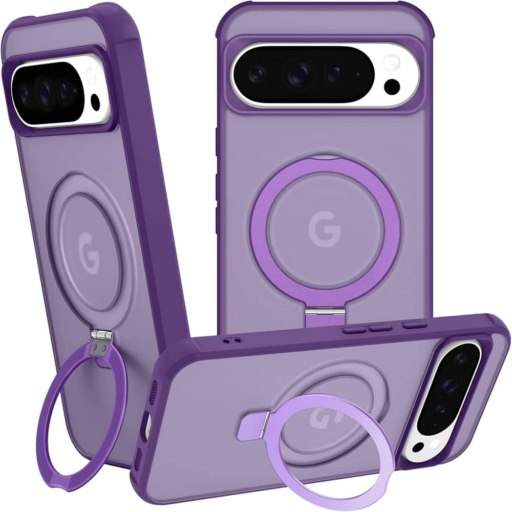 MOSZAR LLC - Google Pixel 10 & Pixel 10 Pro Case with Stand Magnetic Compatible - Purple