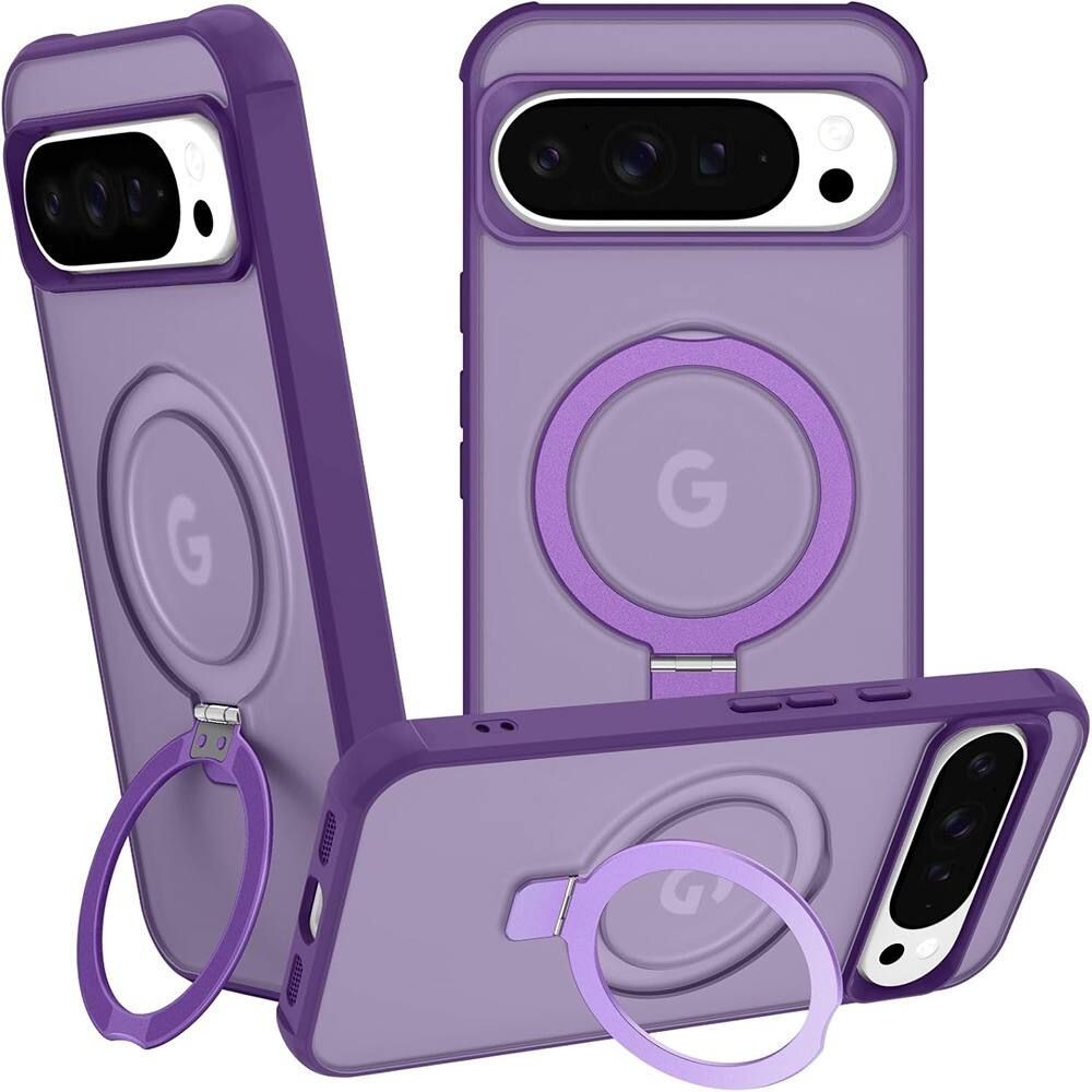 Front. MOSZAR LLC - Google Pixel 10 & Pixel 10 Pro Case with Stand Magnetic Compatible - Purple.