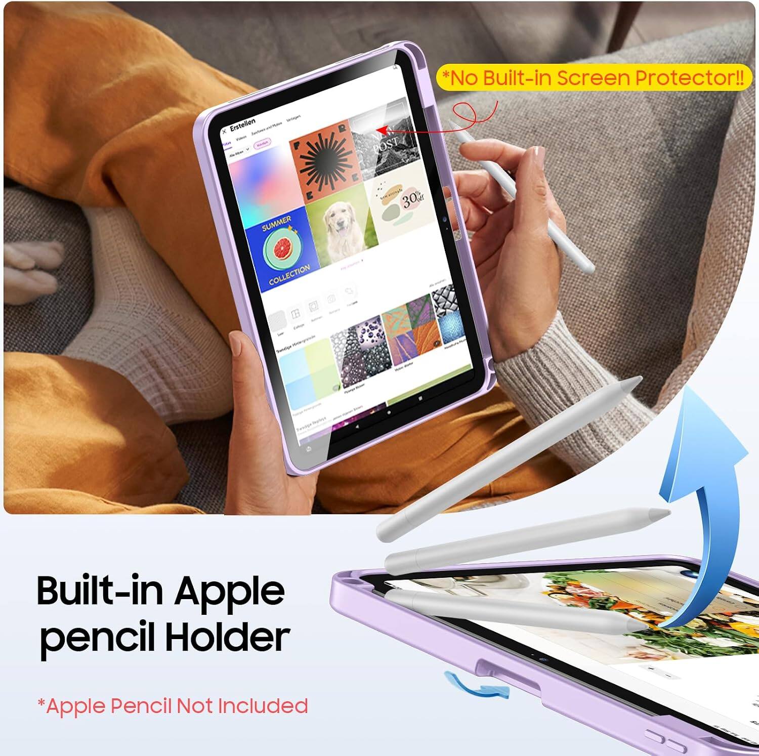 *No Built-in Screen Protector!!  
Enstellon OST E SUMMER 30g COLLECTION  
Built-in Apple pencil Holder  
*Apple Pencil Not Included