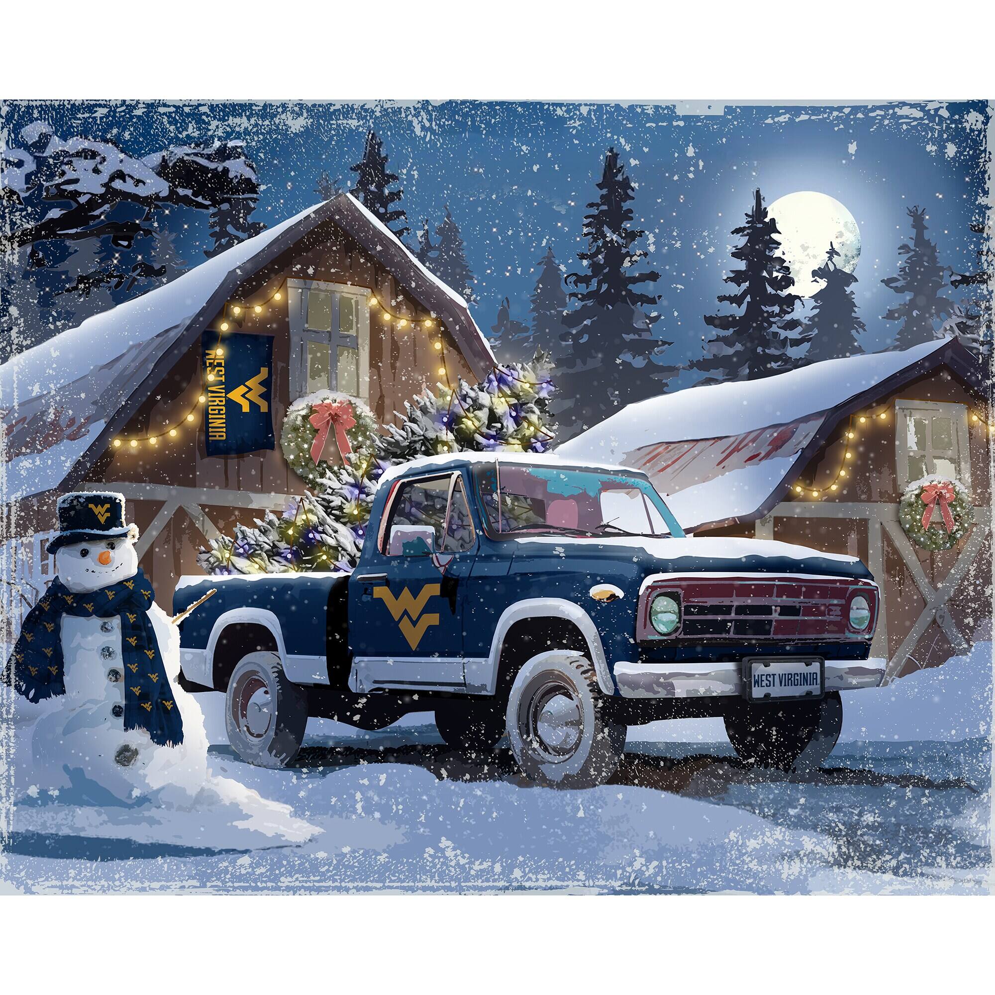 The text in the image reads:

- "WEST VIRGINIA"
- "WEST VIRGINIA" (on the license plate of the truck)