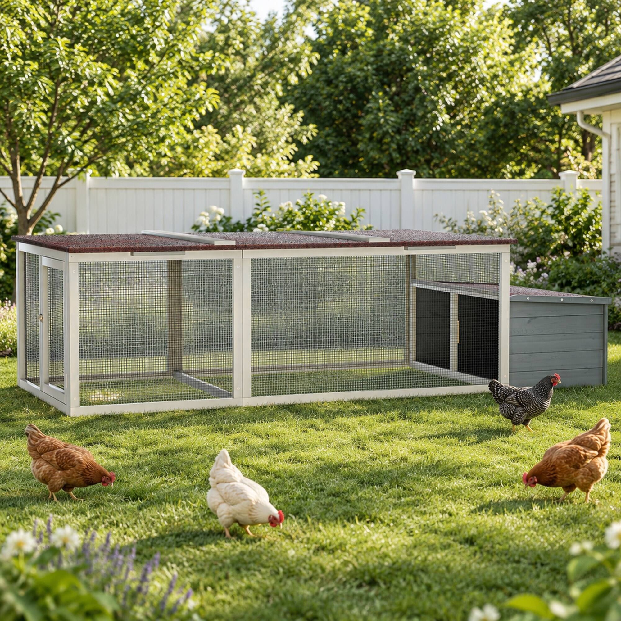 RYHNUYNE Large Chicken Coop, 20.93 Sq Ft Outdoor Poultry Cage, Wooden ...