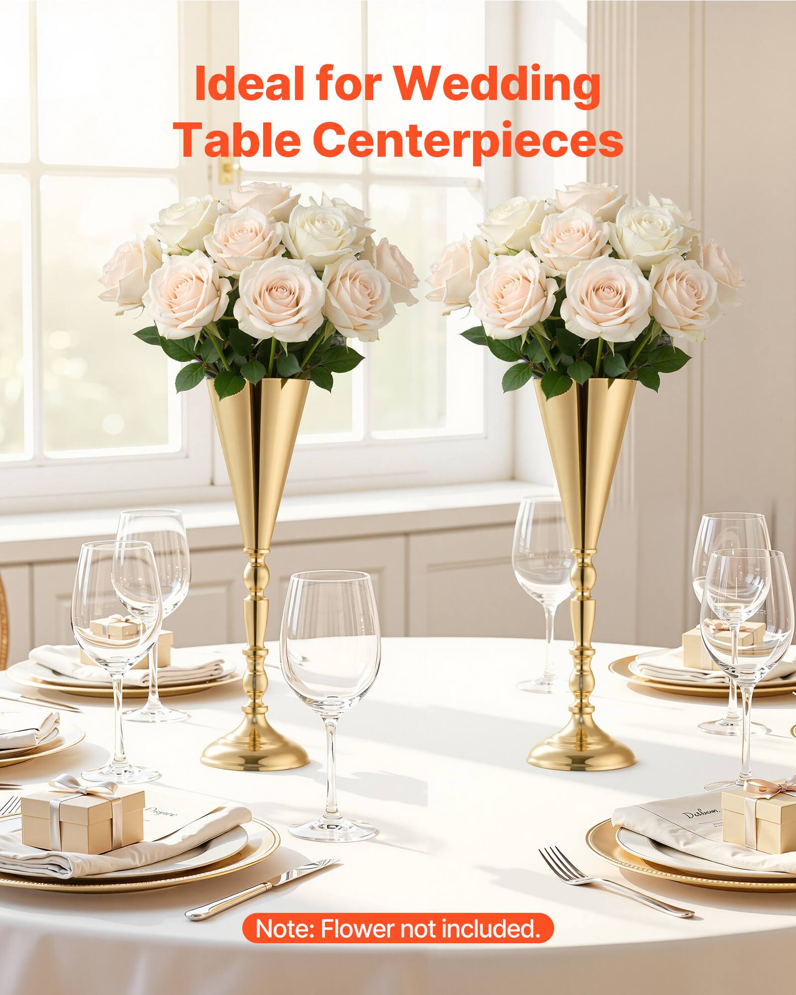 Ideal for Wedding Table Centerpieces

Note: Flower not included.