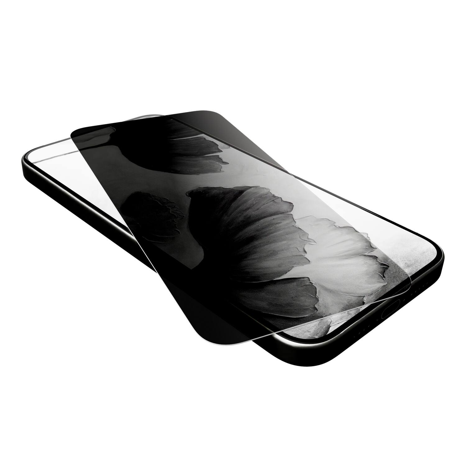 Alt View 2. Cellhelmet - Privacy Tempered Glass with Alignment Tray for iPhone 17 Pro - Clear.