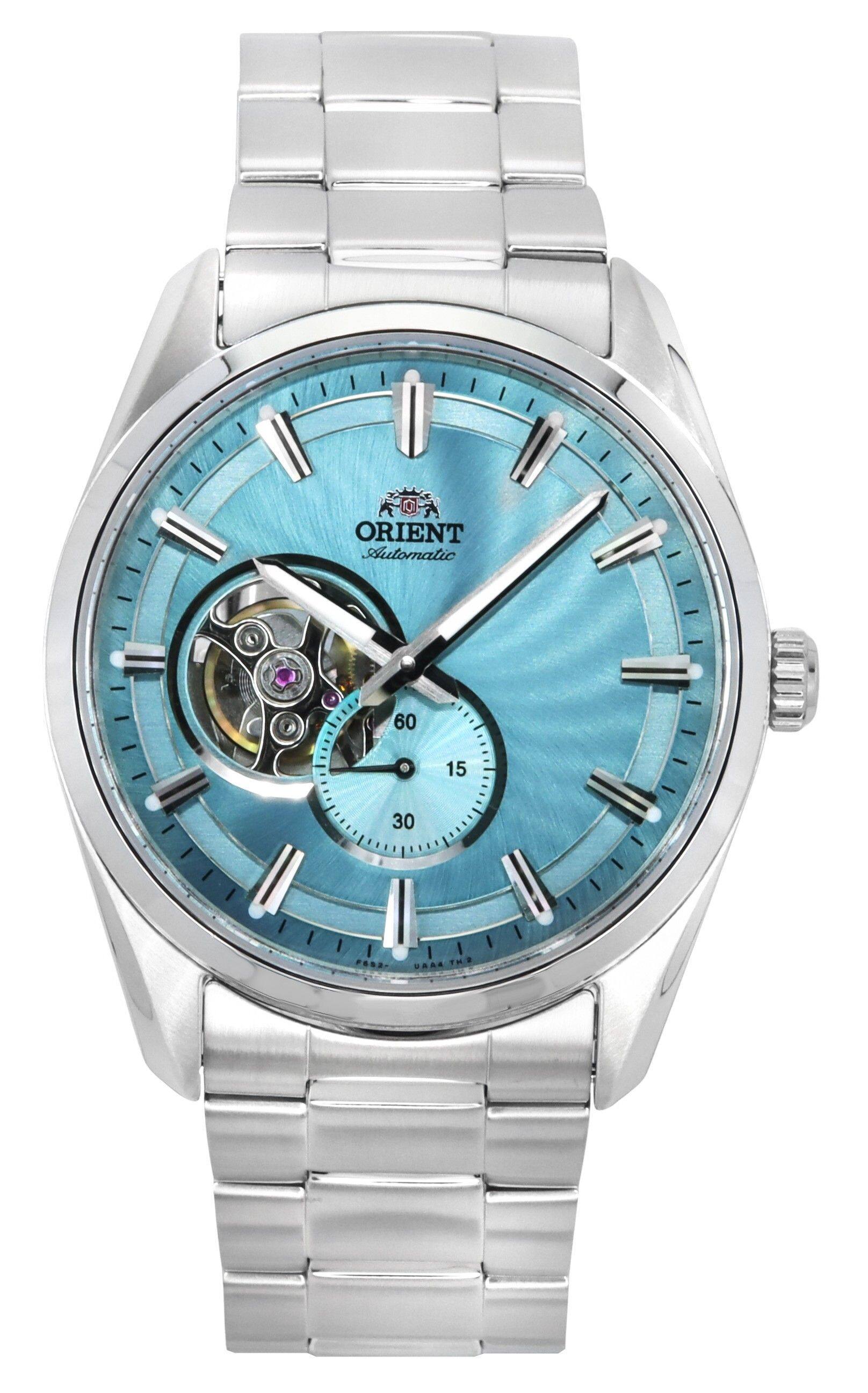 Orient - Classic Contemporary Stainless Steel Light Open Heart Dial Automatic RA-AR0009L Men's Watch - Blue