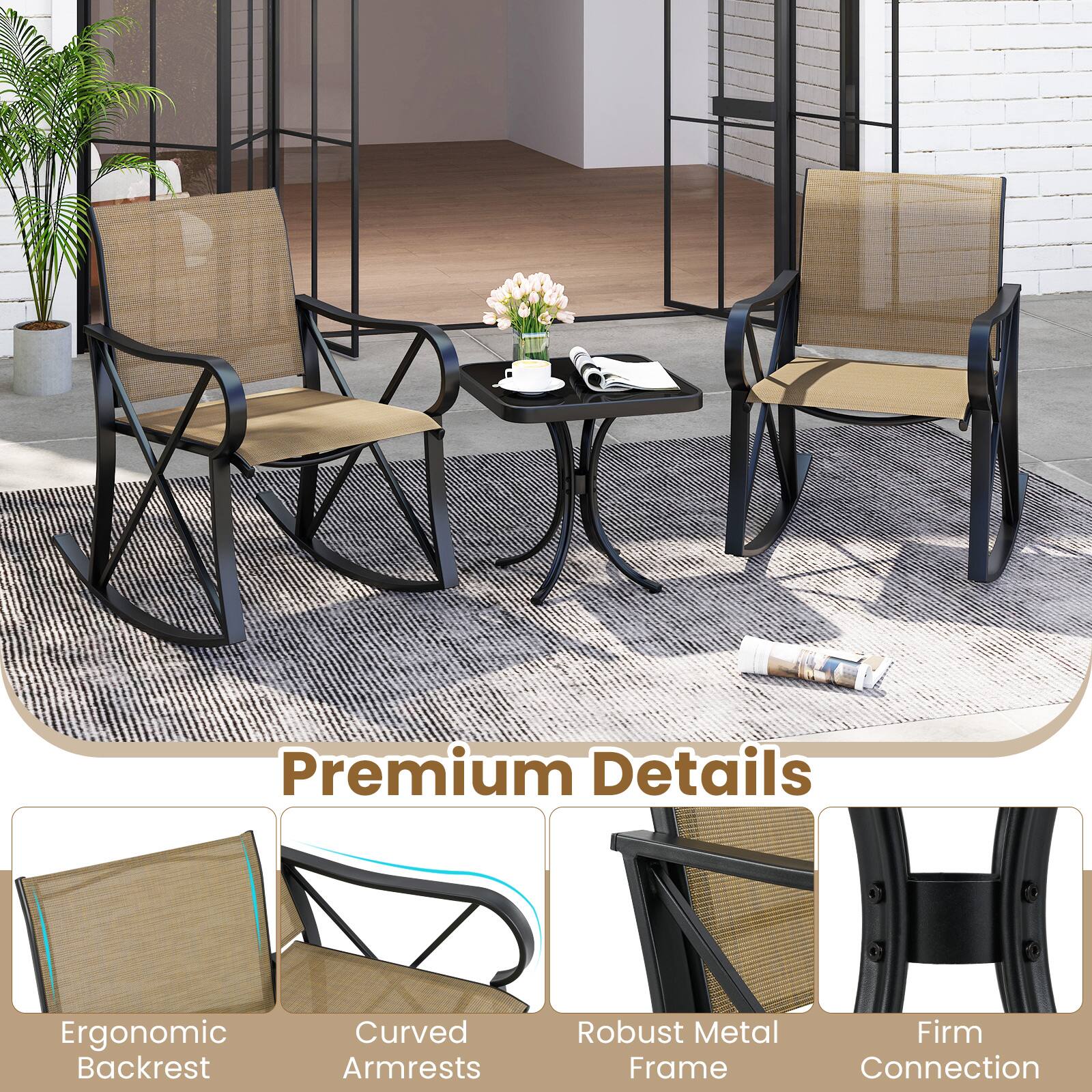 Premium Details

- Ergonomic Backrest
- Curved Armrests
- Robust Metal Frame
- Firm Connection