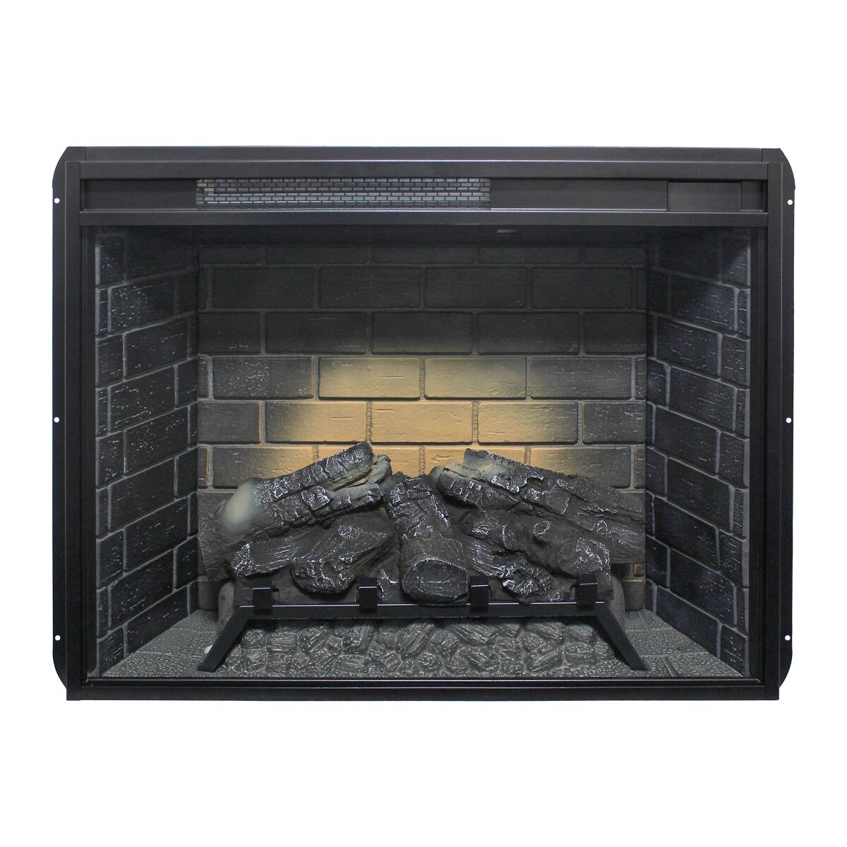 Alt View 3. Loheer - Loheer 28 inch infrared electric fireplace Insert with Removable Trim Kit, 1500W Heater, Antique Black - Antique Black.