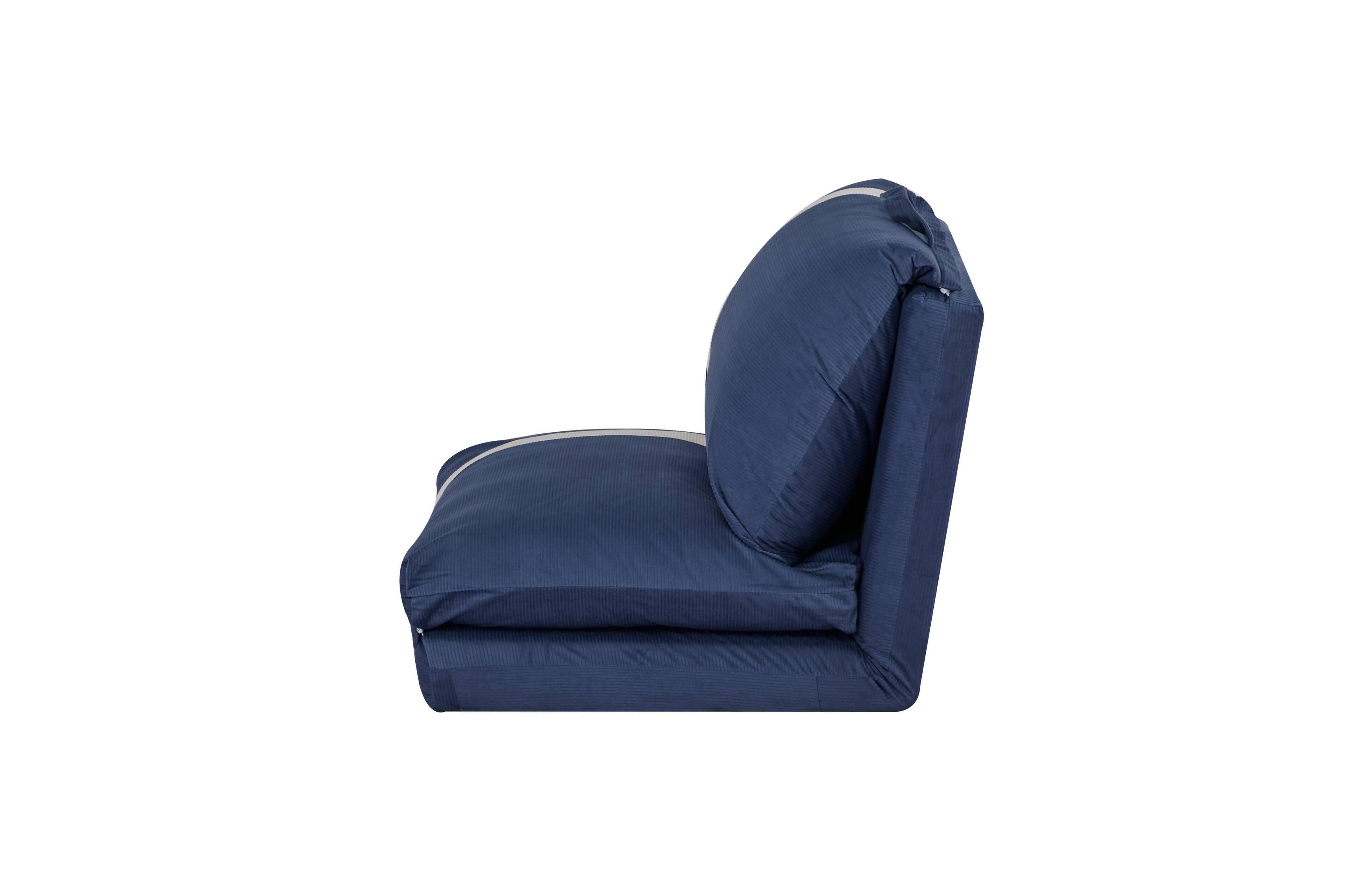 Alt View 10. Siljoy - Adjustable Floor Sofa Bed for Adults & Pets, 6‑Position, 5‑Second Fold, Corduroy Fabric, Navy Blue/Beige - Navy Blue.