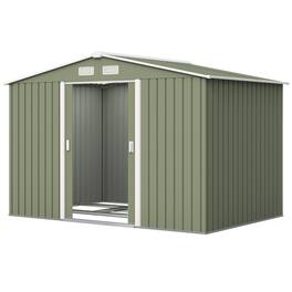 Outsunny - x 6' Outdoor Storage Shed, Garden Tool Metal Shed with Foundation Kit