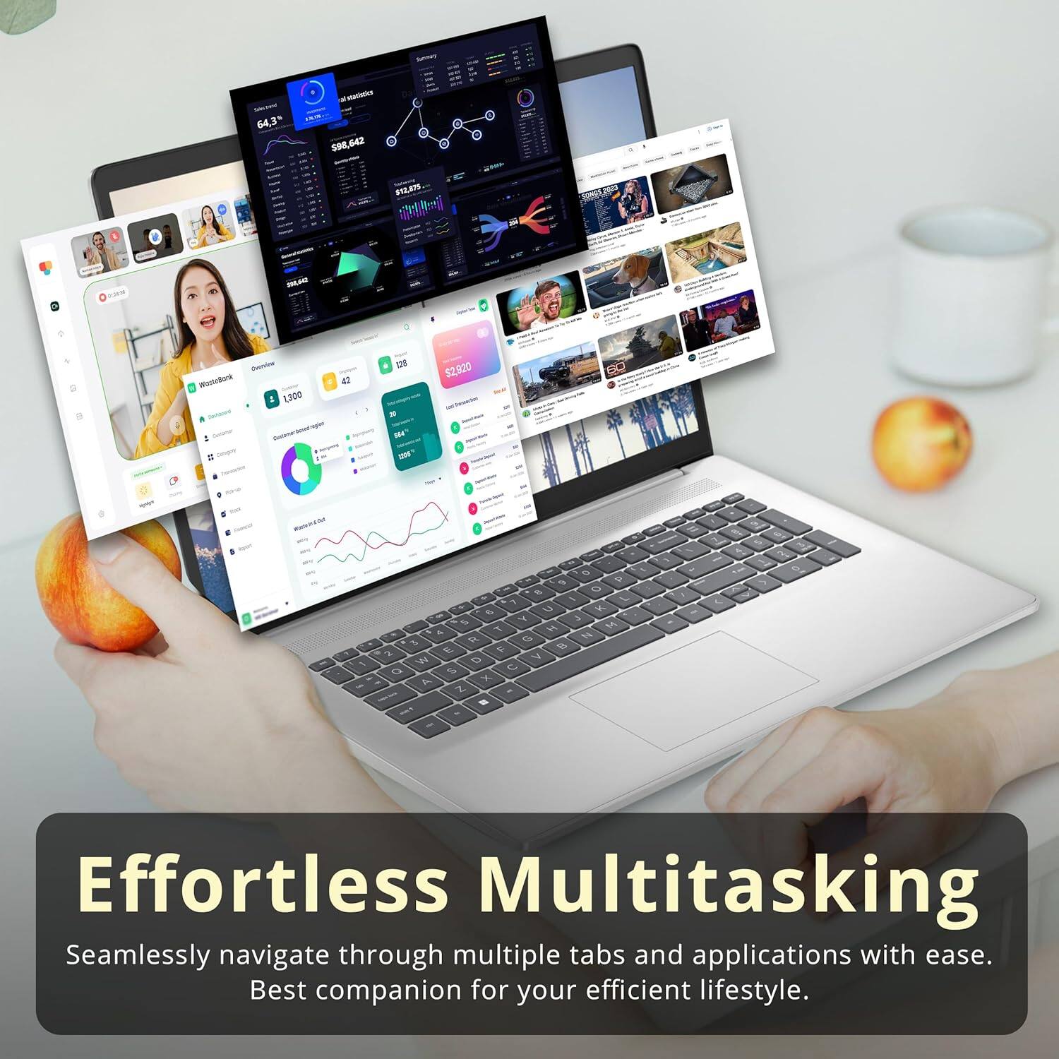 Effortless Multitasking  
Seamlessly navigate through multiple tabs and applications with ease.  
Best companion for your efficient lifestyle.