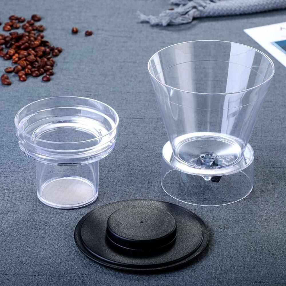 Left. Loheer - Loheer 500ml Cold Brew Coffee Maker Adjustable Ice Drip Glass Cold Dripper - Clear and Black.