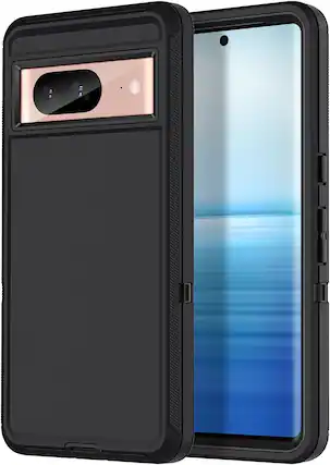 Front. Entronix - Entronix Heavy-Duty Case for Google Pixel 8 Pro - Triple-Layer Protection - Black.