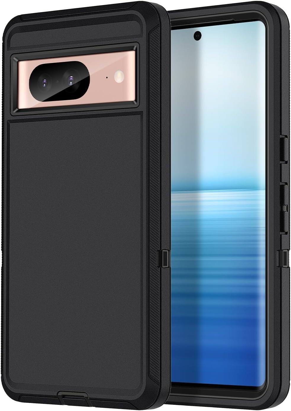 Front. Entronix - Entronix Heavy-Duty Case for Google Pixel 8 Pro - Triple-Layer Protection - Black.