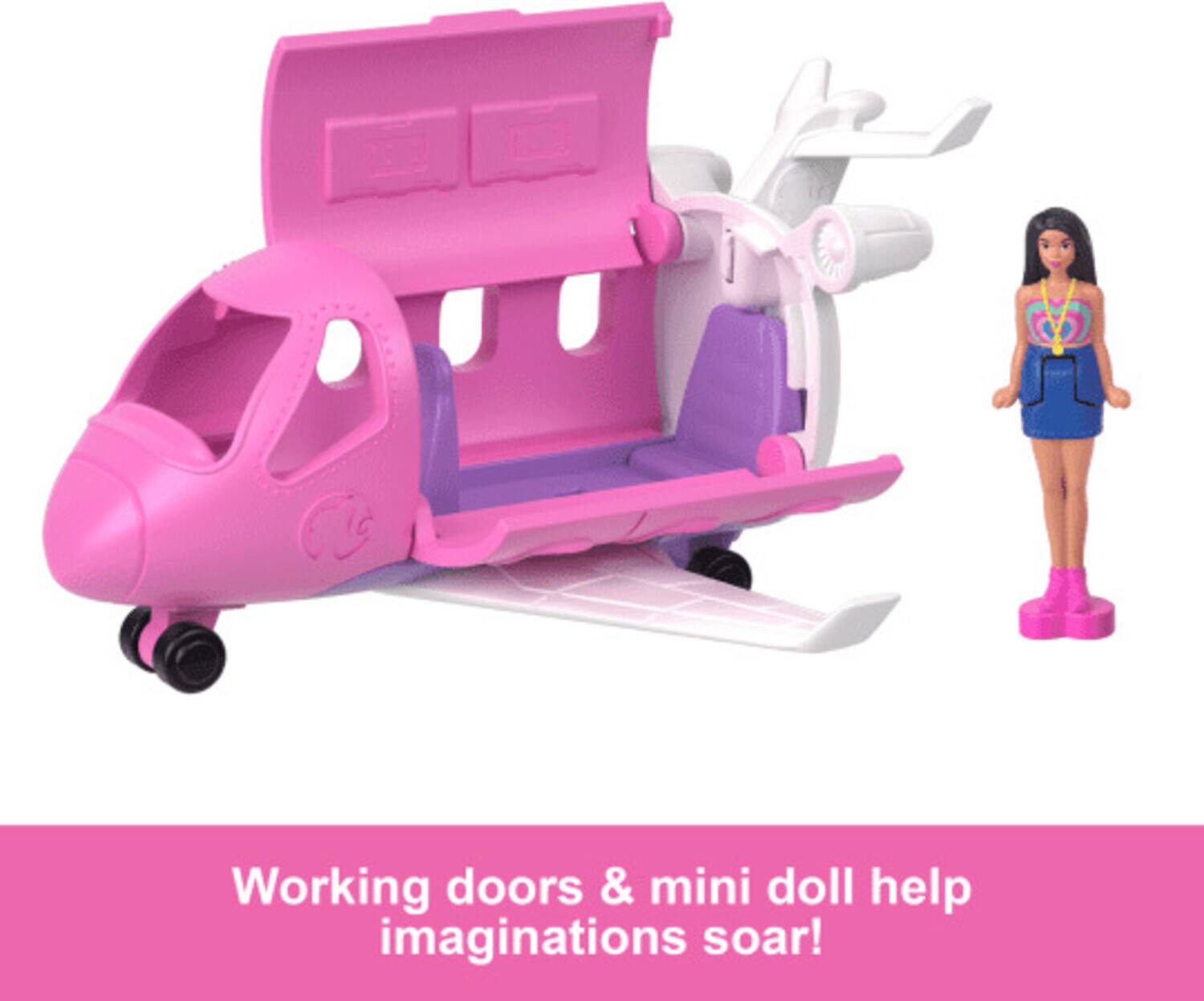 Working doors & mini doll help imaginations soar!