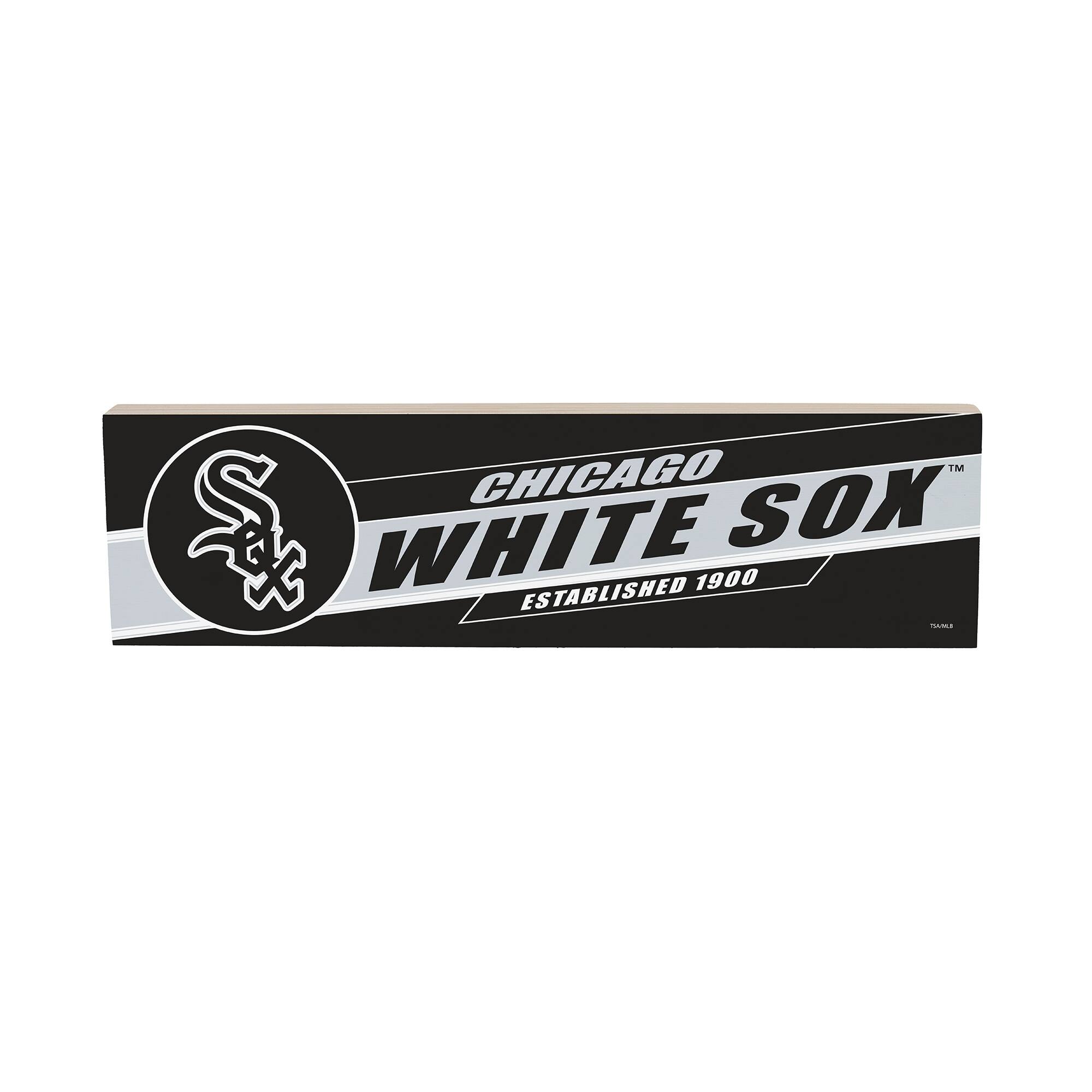 Chicago White Sox 5" x 18" Shadow Logo Wood Mantle Sign