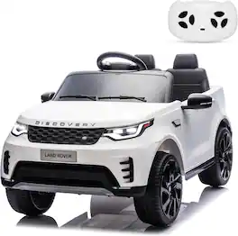 Electrodes Masters - Land Rover Licensed 12v Kids' Electric Vehicles - 2 Seater Ride-on Car with Remote Control,2-6 MPH, Ages 3-8 - White