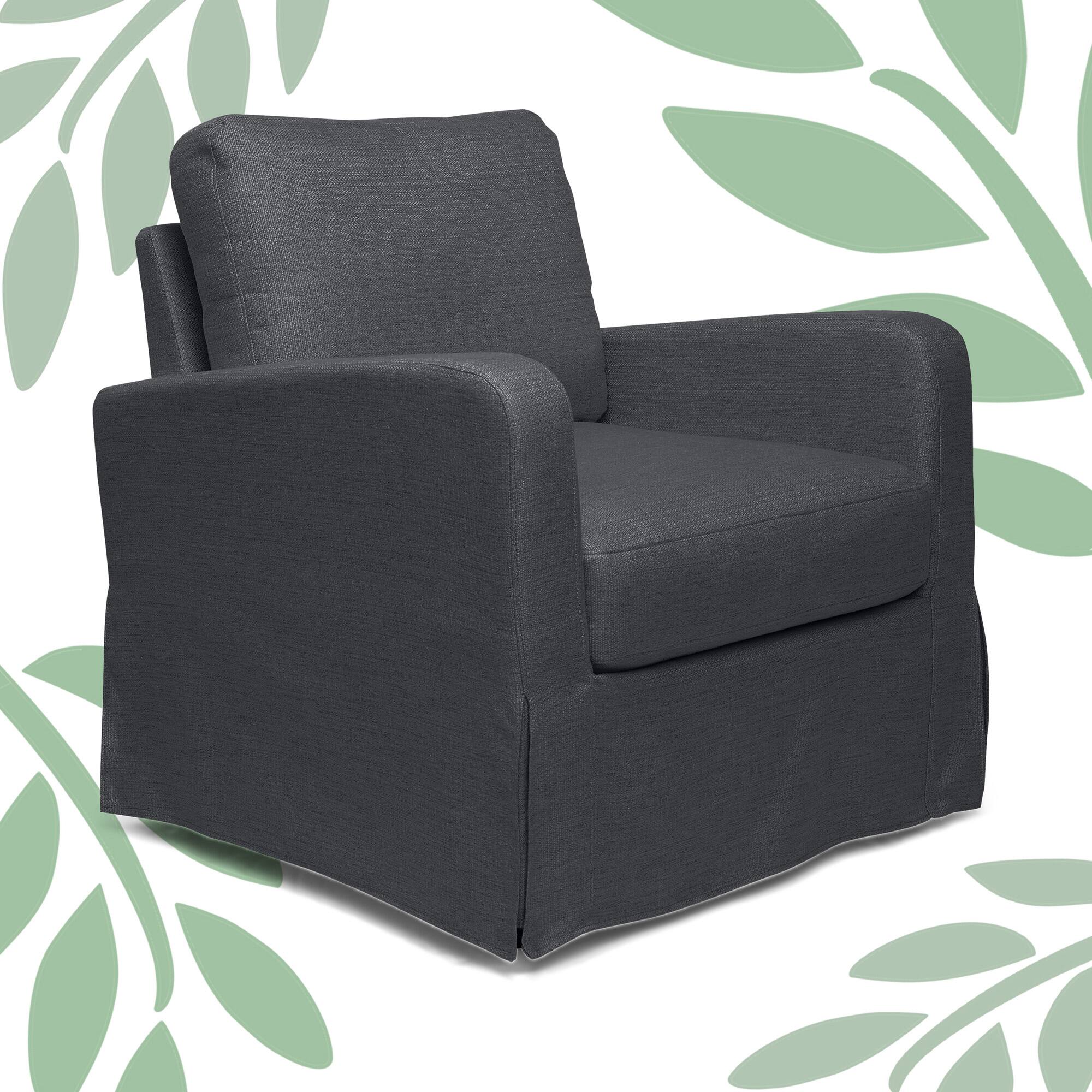Front. Finch - Finch Kingsley Skirted Arm Chair, Gray - Gray.