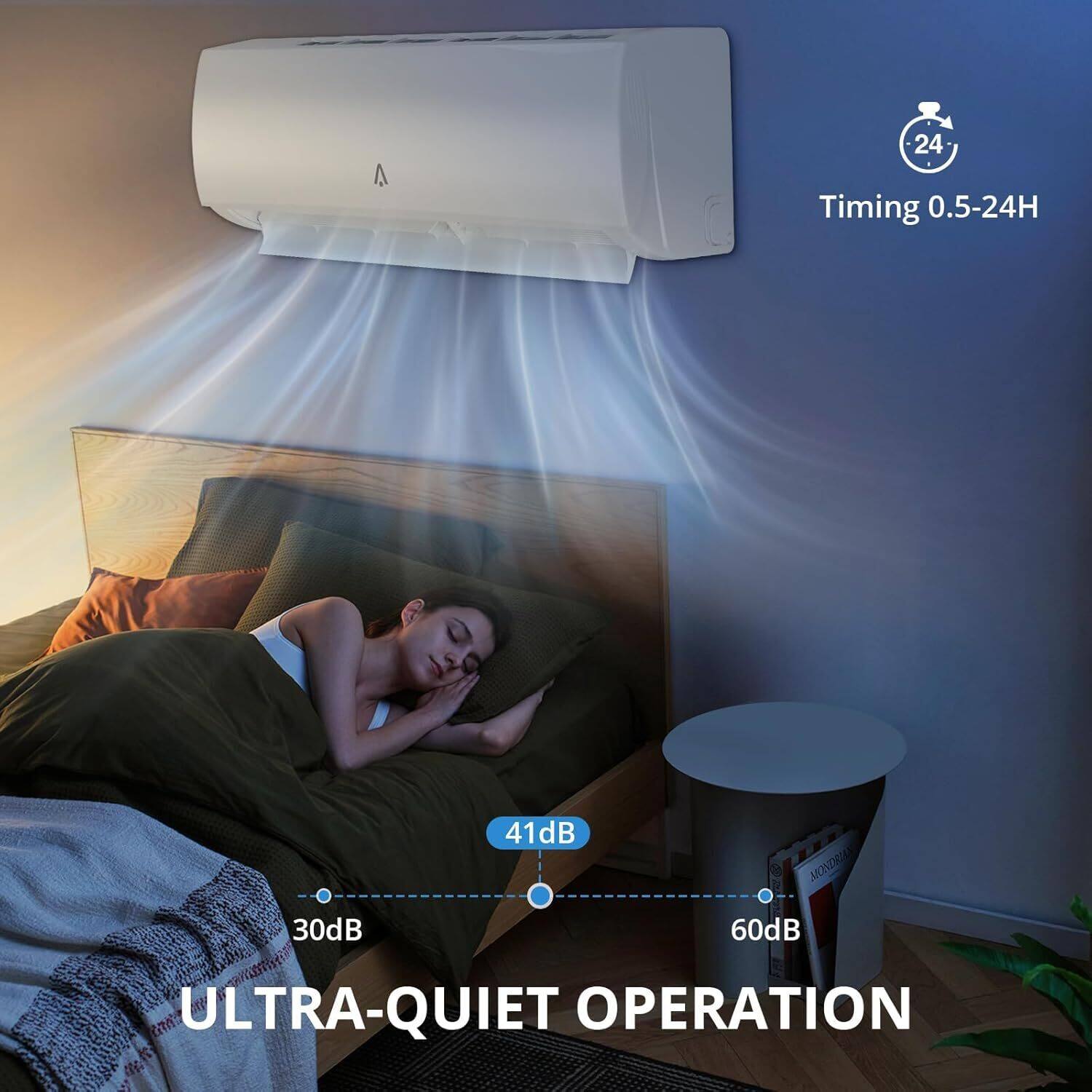 A 24 Timing 0.5-24H  
41dB MONDRAR 30dB 60dB  
ULTRA-QUIET OPERATION