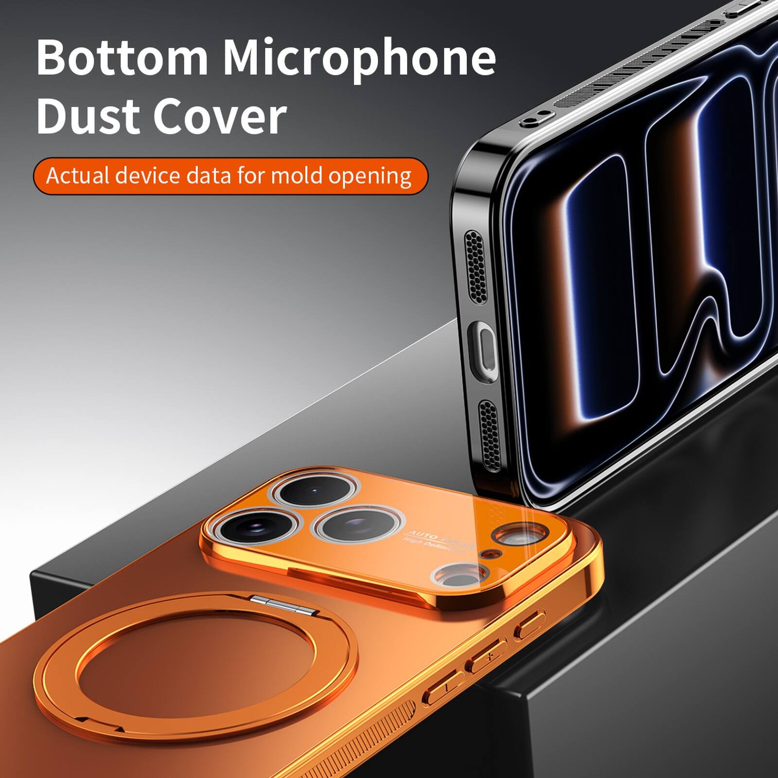 Bottom Microphone Dust Cover  
Actual device data for mold opening