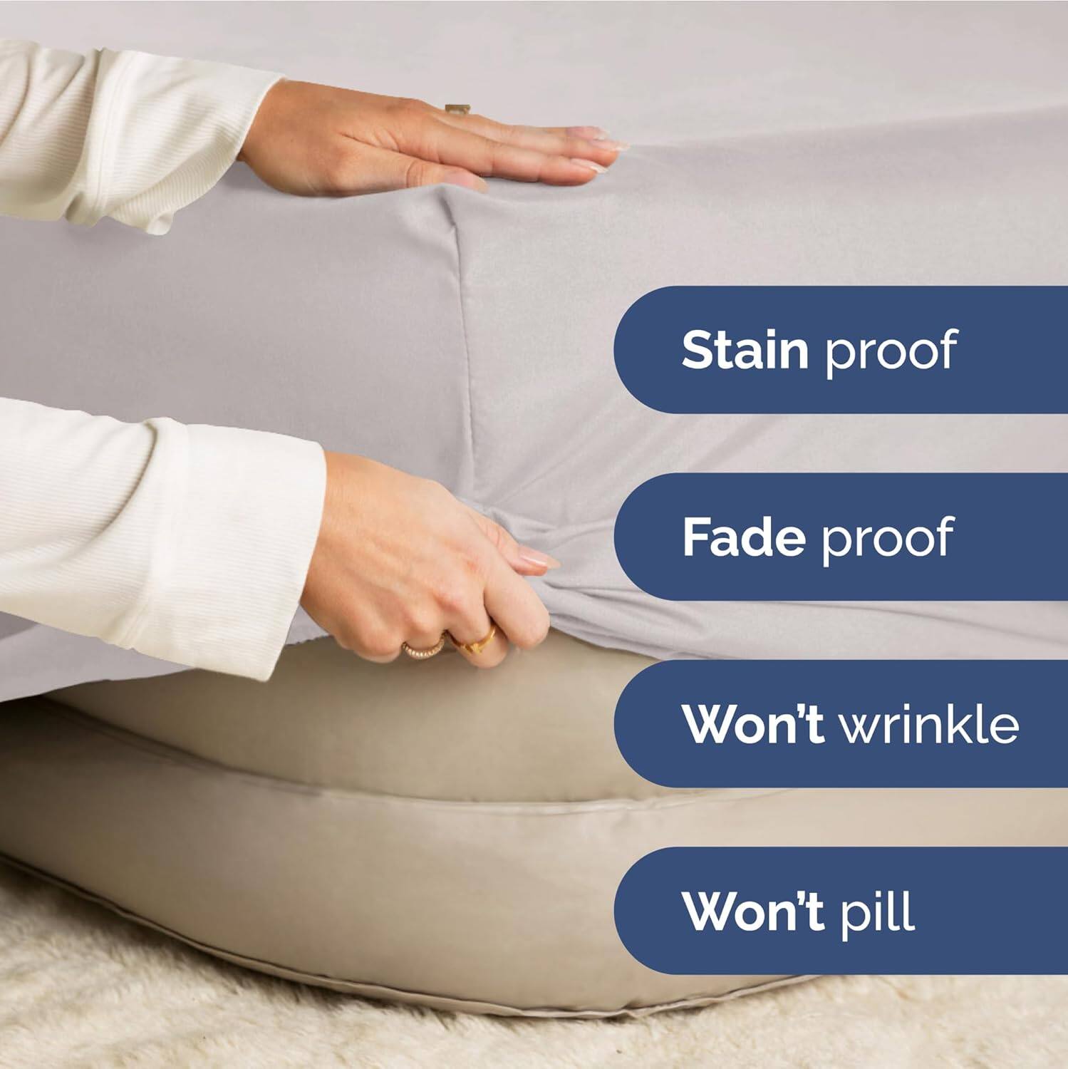 - Stain proof
- Fade proof
- Won't wrinkle
- Won't pill
