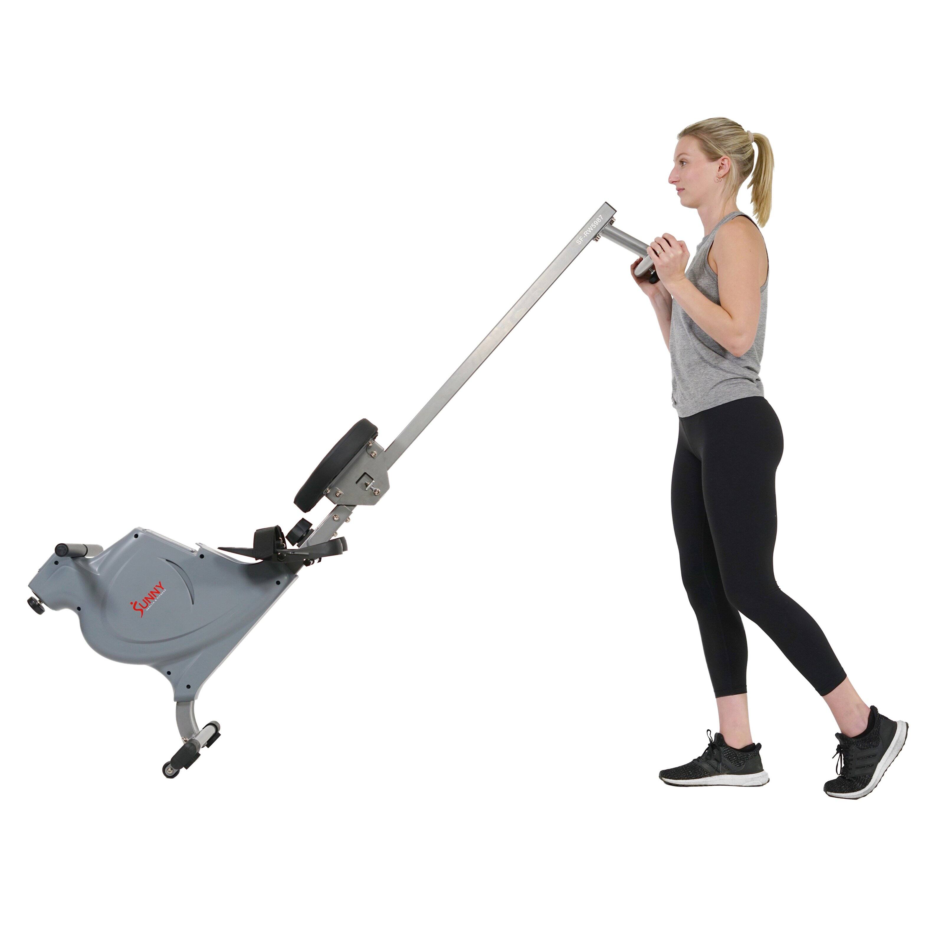 Alt View 1. Sunny Health & Fitness - Space Efficient Convenient Magnetic Rowing Machine - Grey.