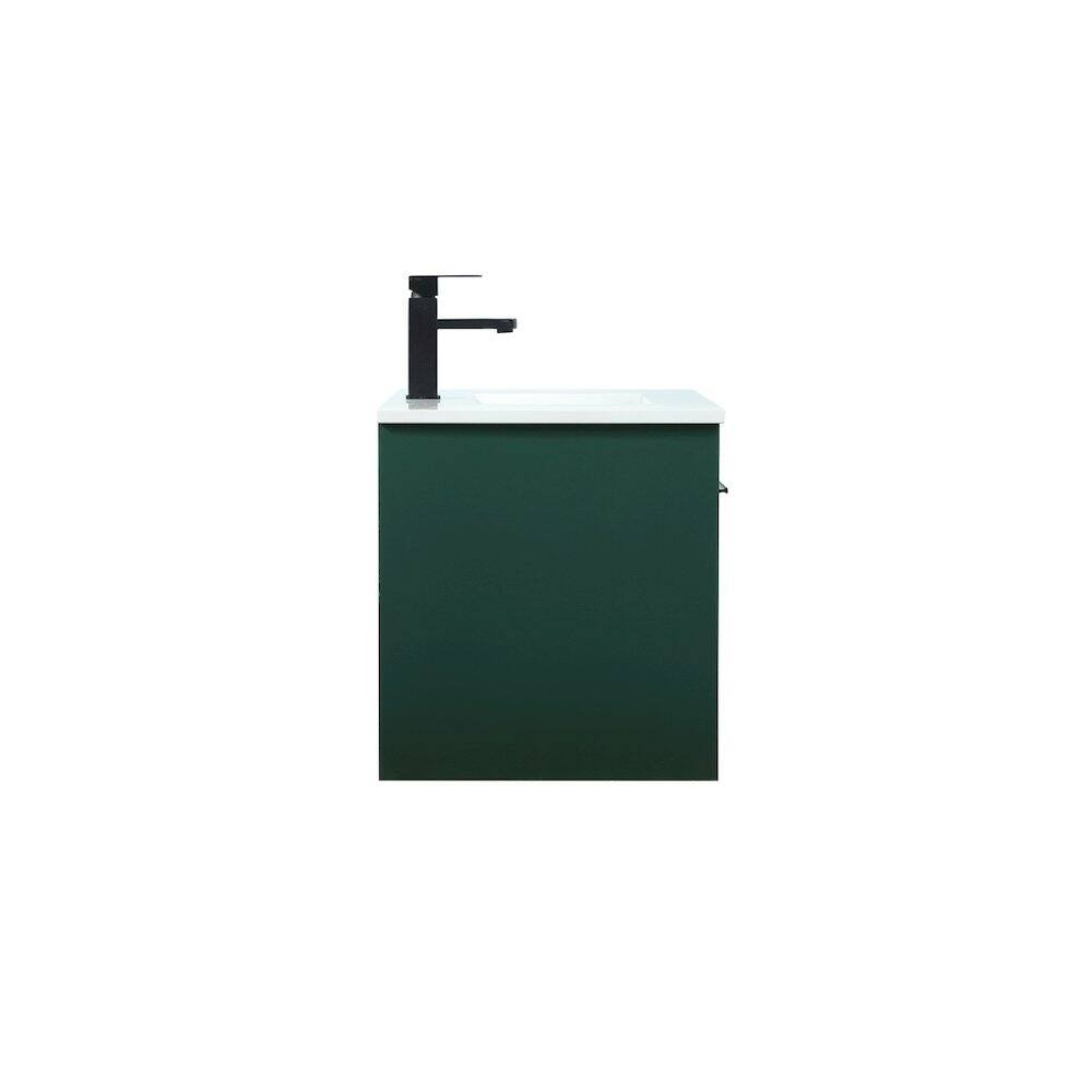Angle. Elegant Kitchen and Bath - 30 Inch Single Bathroom Vanity In Green - Green.