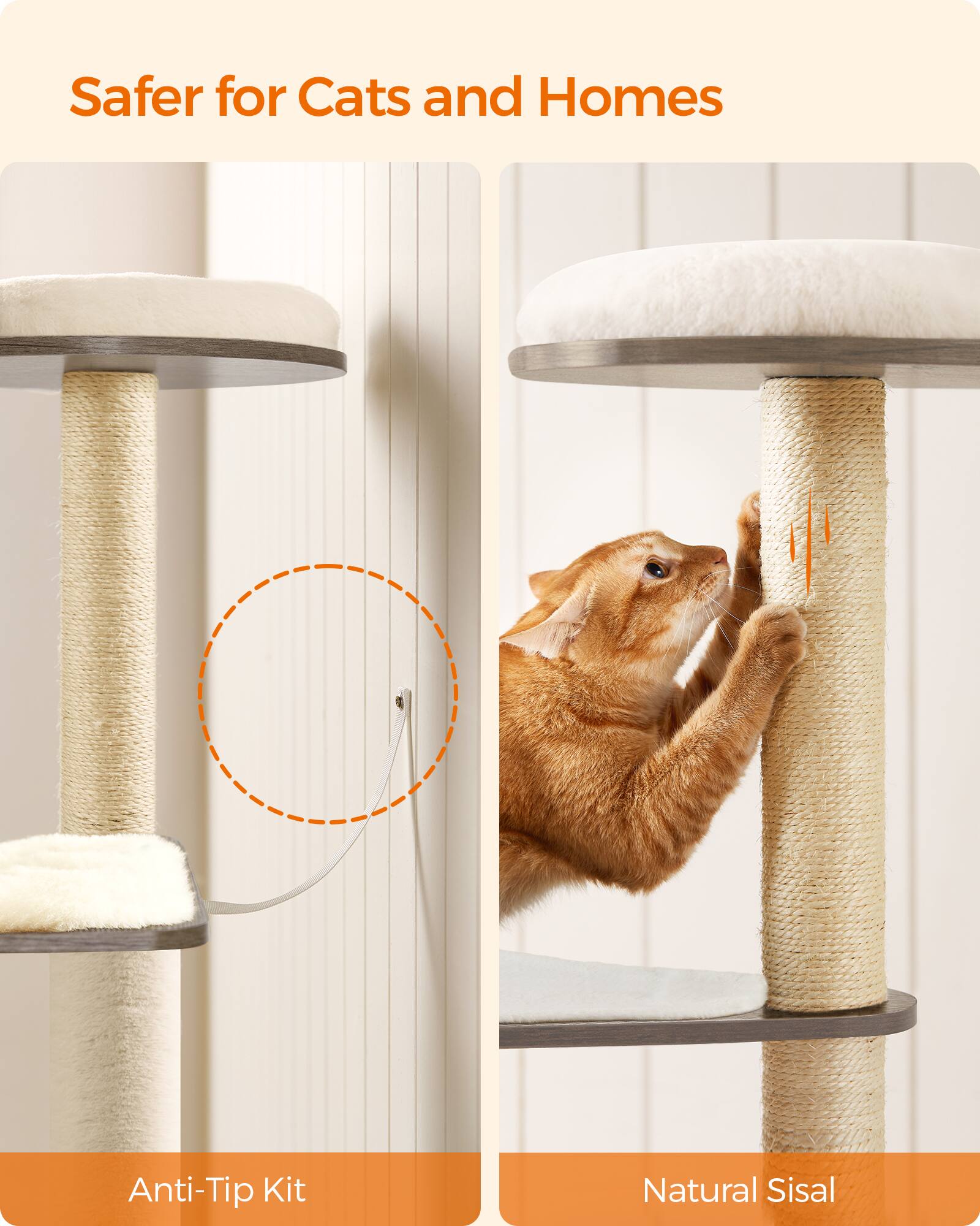 Safer for Cats and Homes

Anti-Tip Kit

Natural Sisal