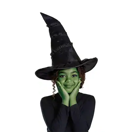Front. Disguise - Wicked Elphaba Adult Costume Hat | One Size Fits Most - Black.