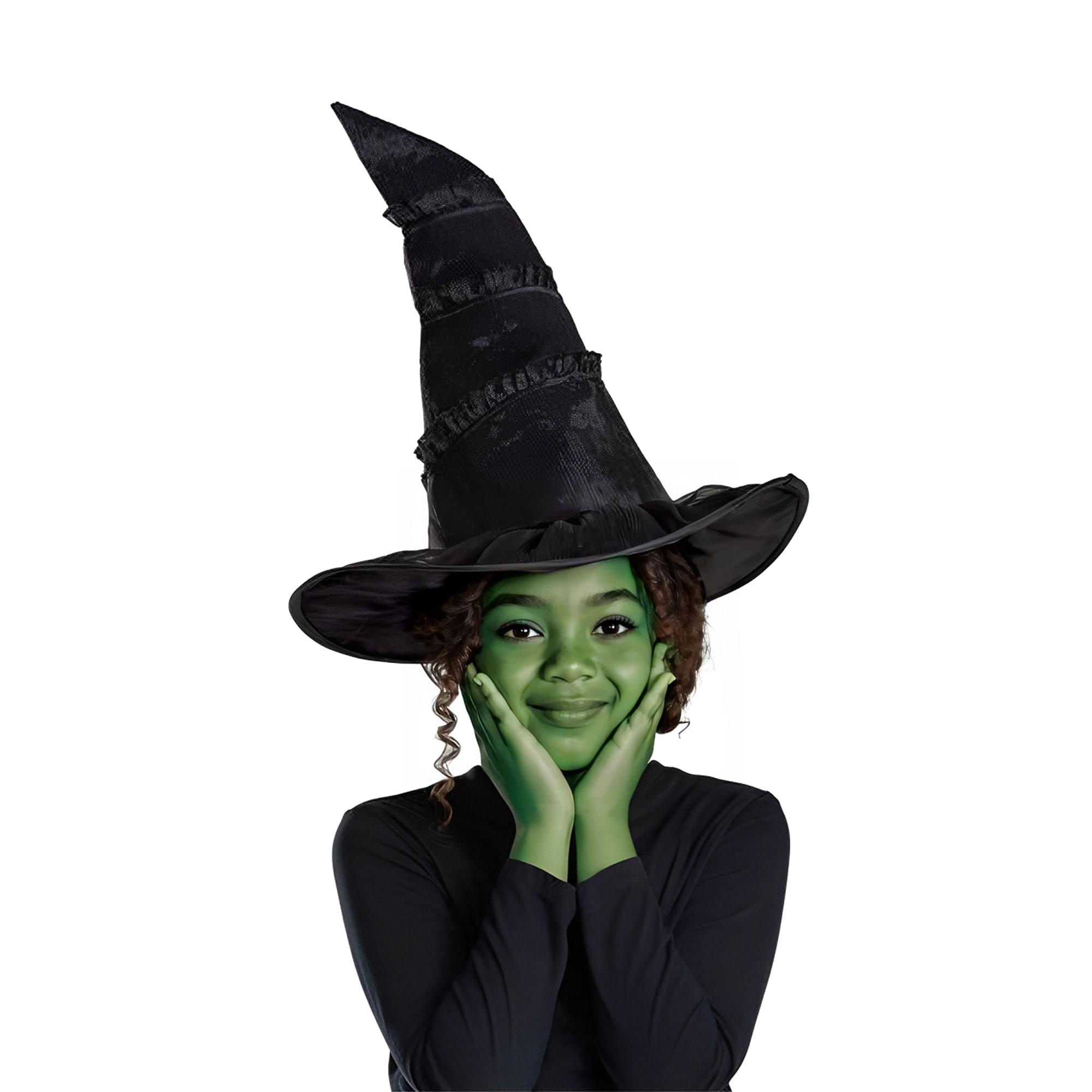 Front. Disguise - Wicked Elphaba Adult Costume Hat | One Size Fits Most - Black.