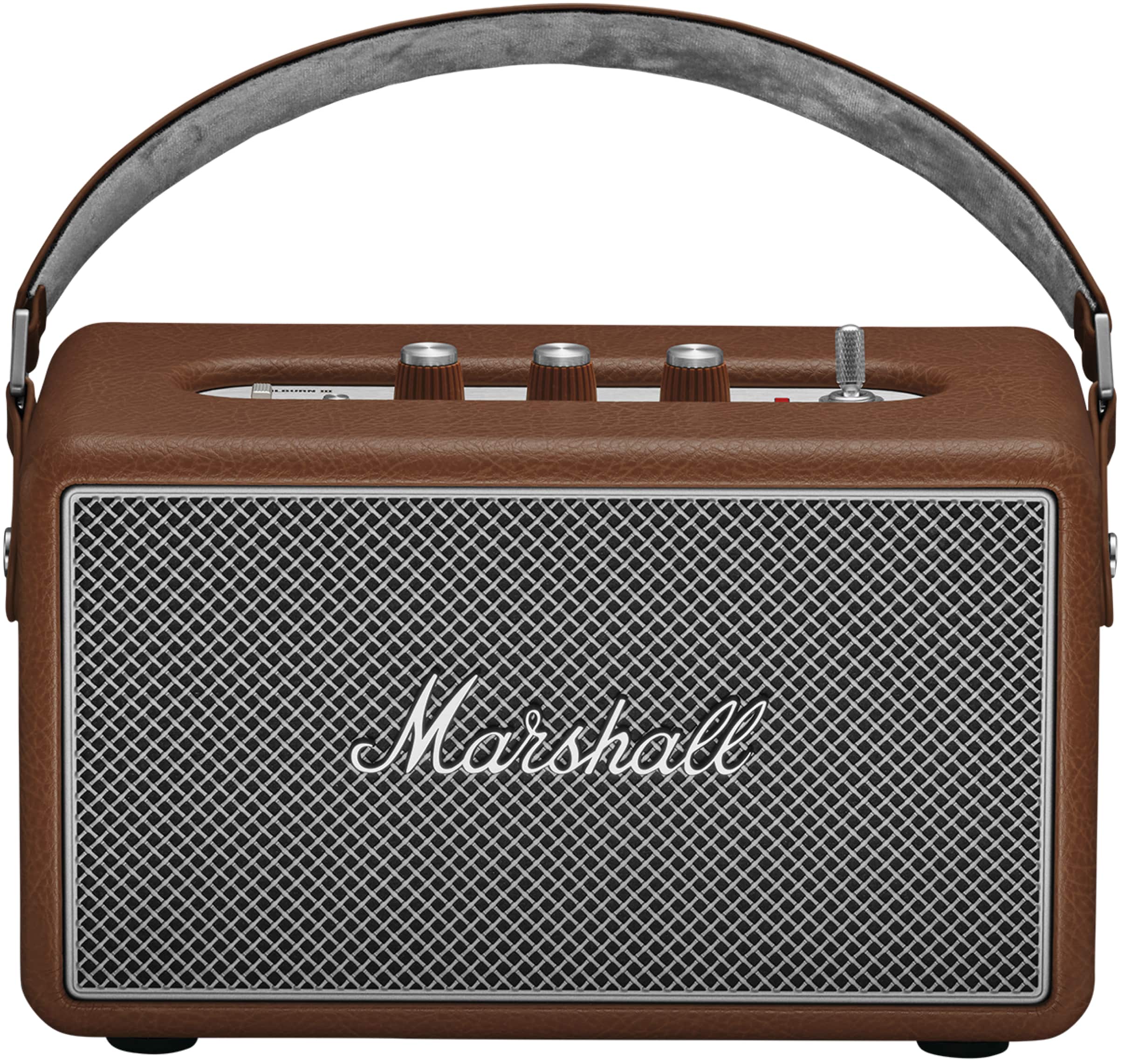 Front. Marshall - Kilburn III Portable Wireless Bluetooth Speaker with Bass / Treble / Volume Controls and 3.5 mm Auxiliary Input - Brown.