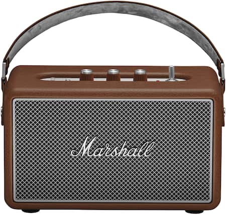 Front. Marshall - Kilburn III Portable Wireless Bluetooth Speaker with Bass / Treble / Volume Controls and 3.5 mm Auxiliary Input - Brown.