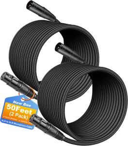 New Bee - XLR Cable 50ft 2-Pack Male to Female Microphone Cable