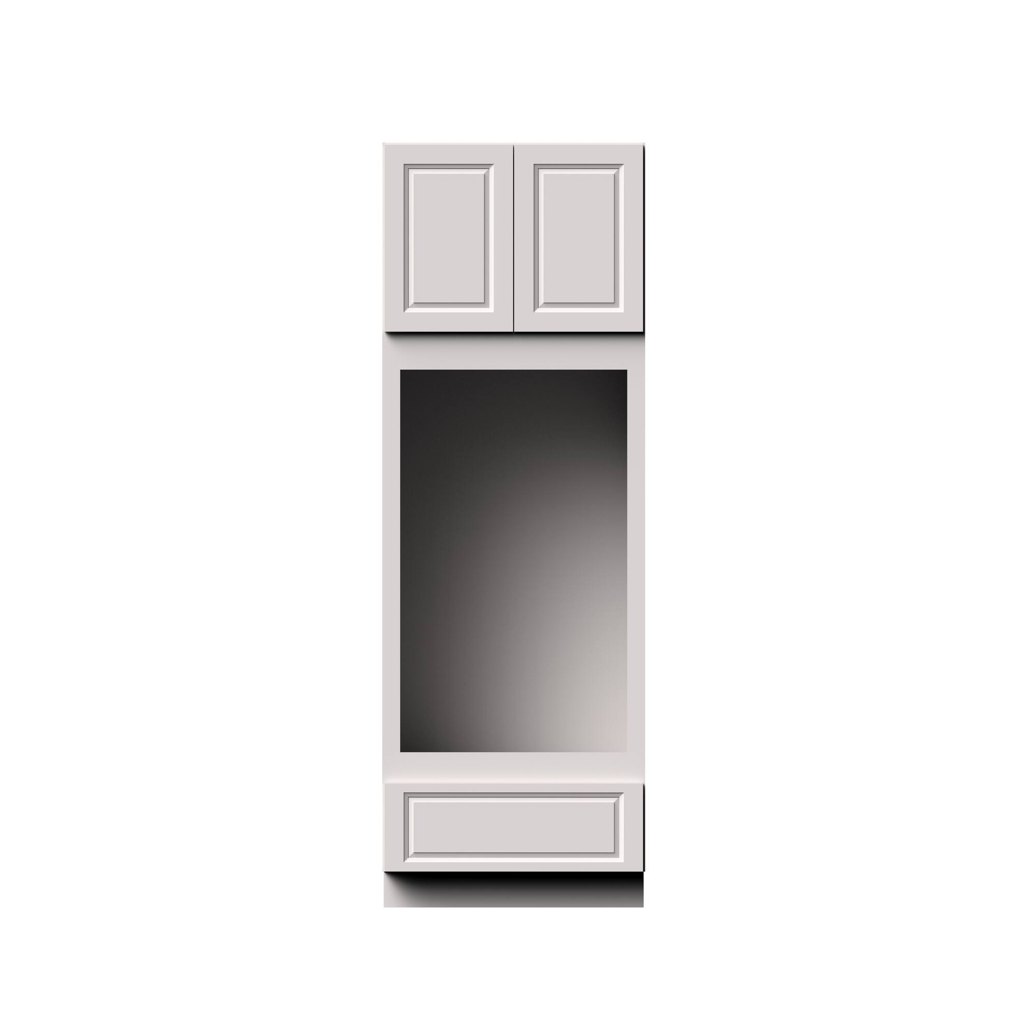 Alt View 1. Boyel Living - 33-in W x 96-in H x 27-in D Shaker Double Oven Tall Kitchen Cabinet with Drawer - Glacier White.
